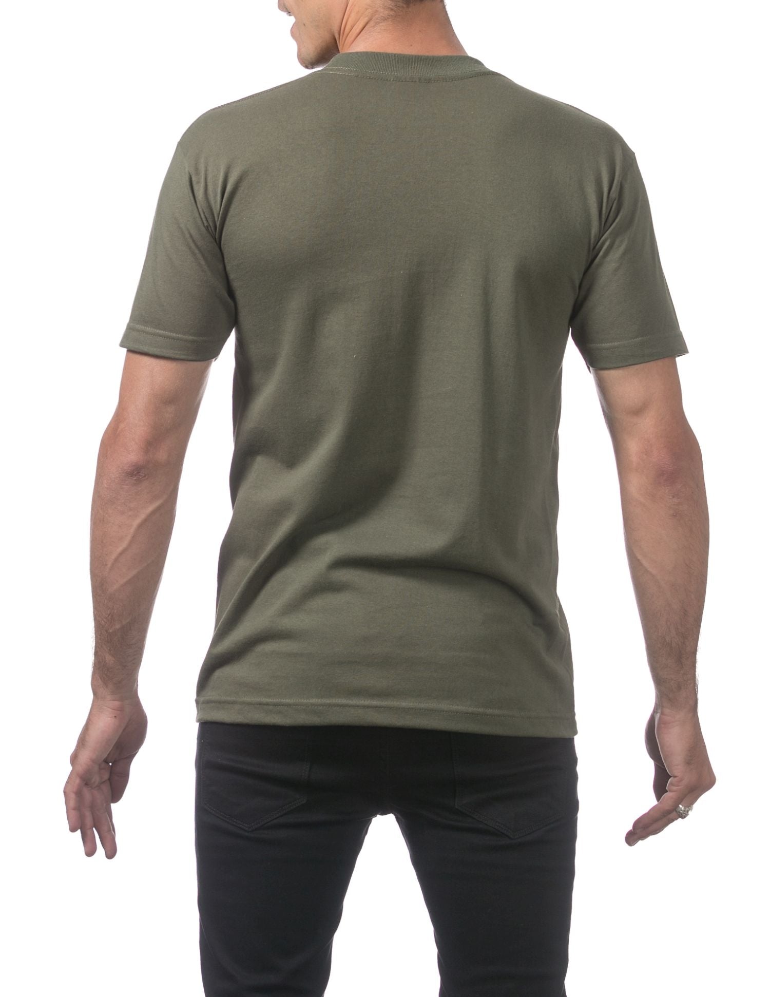 Pro Club Men's Comfort Cotton Short Sleeve T-Shirt - Olive Green - Large - Pro-Distributing
