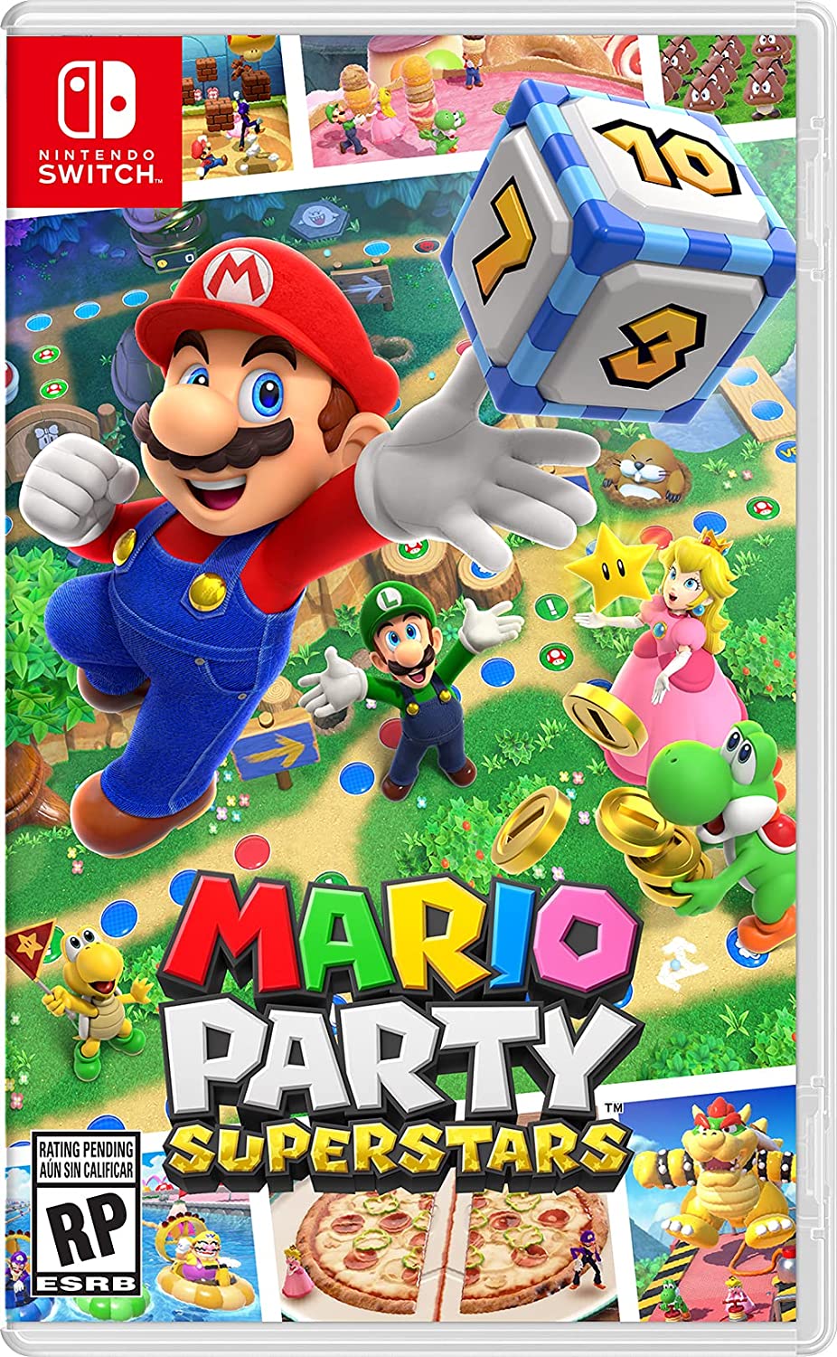 Nintendo Switch OLED Console White with Mario Party Superstars, Accessory Starter Kit and Screen Cleaning Cloth Bundle - Pro-Distributing
