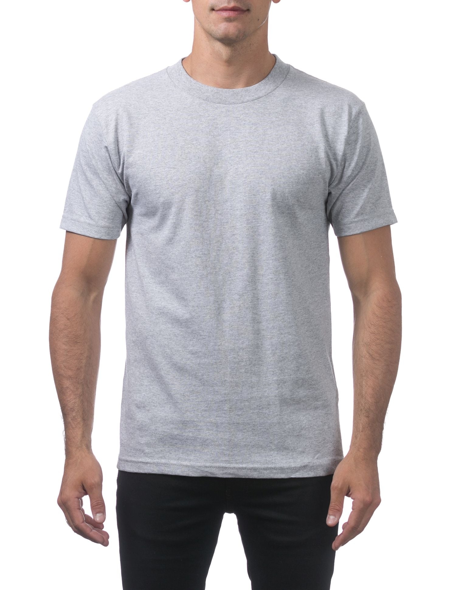 Pro Club Men's Comfort Cotton Short Sleeve T-Shirt - Heather Gray - Medium - Pro-Distributing