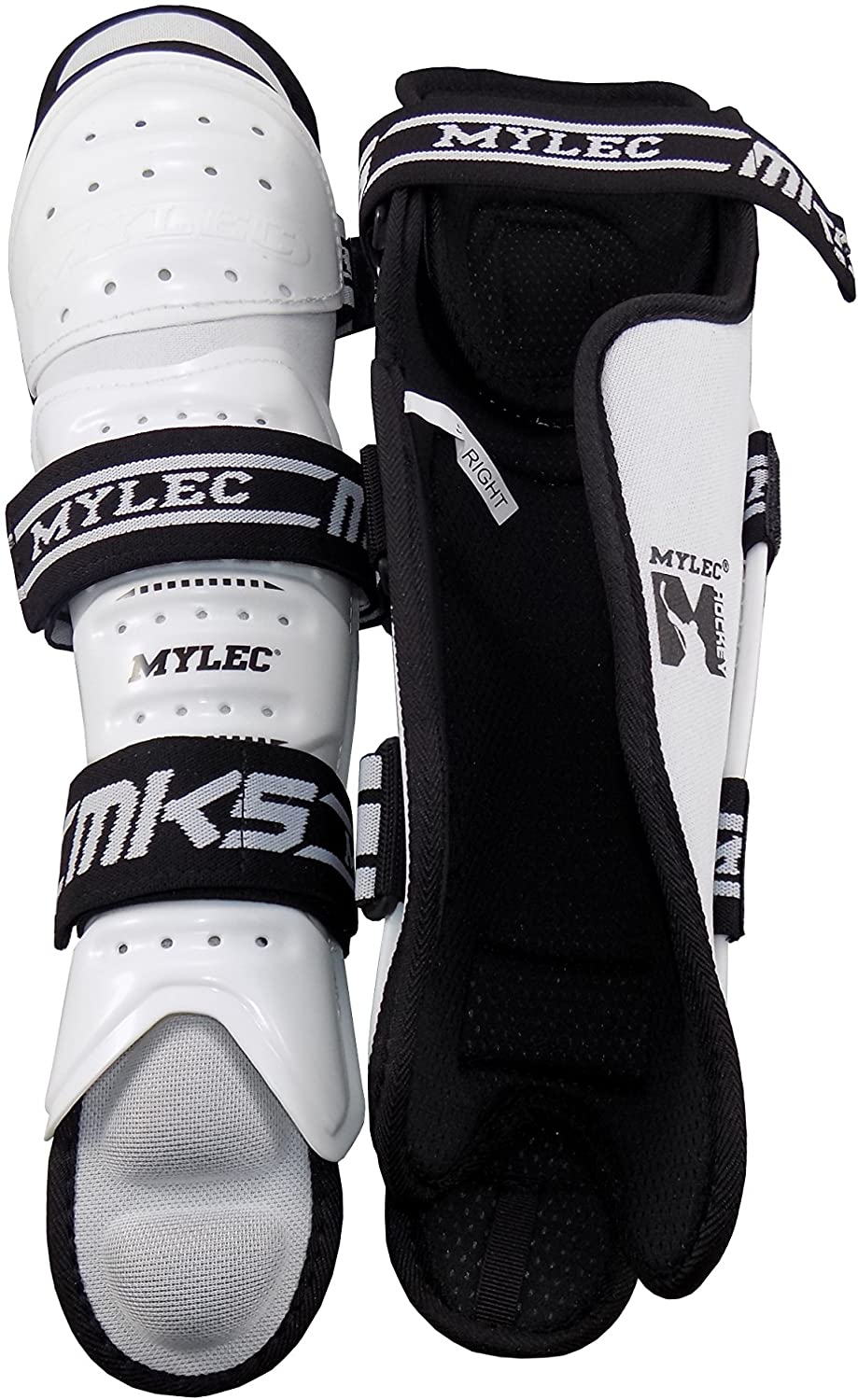 Mylec MK5 15" Pro Roller Hockey, Dek Hockey, Street Hockey Shinguards/Kneepads - White - Pro-Distributing