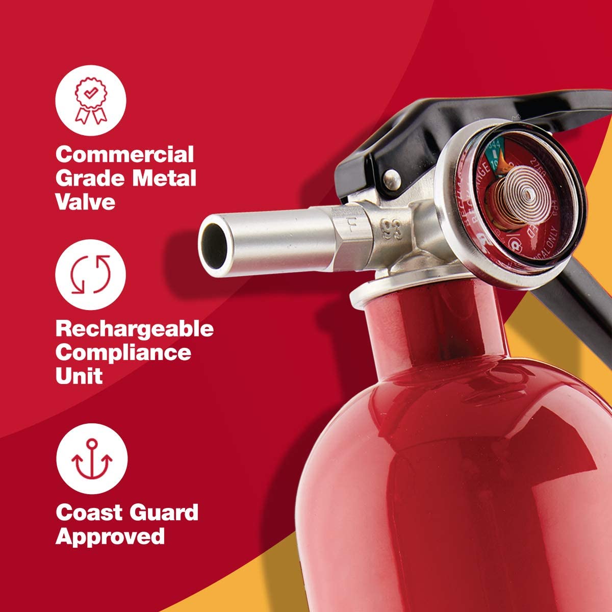 First Alert Rechargeable Home Fire Extinguisher UL Rated 1-A, 10-B:C (Red) - HOME1 - Pro-Distributing