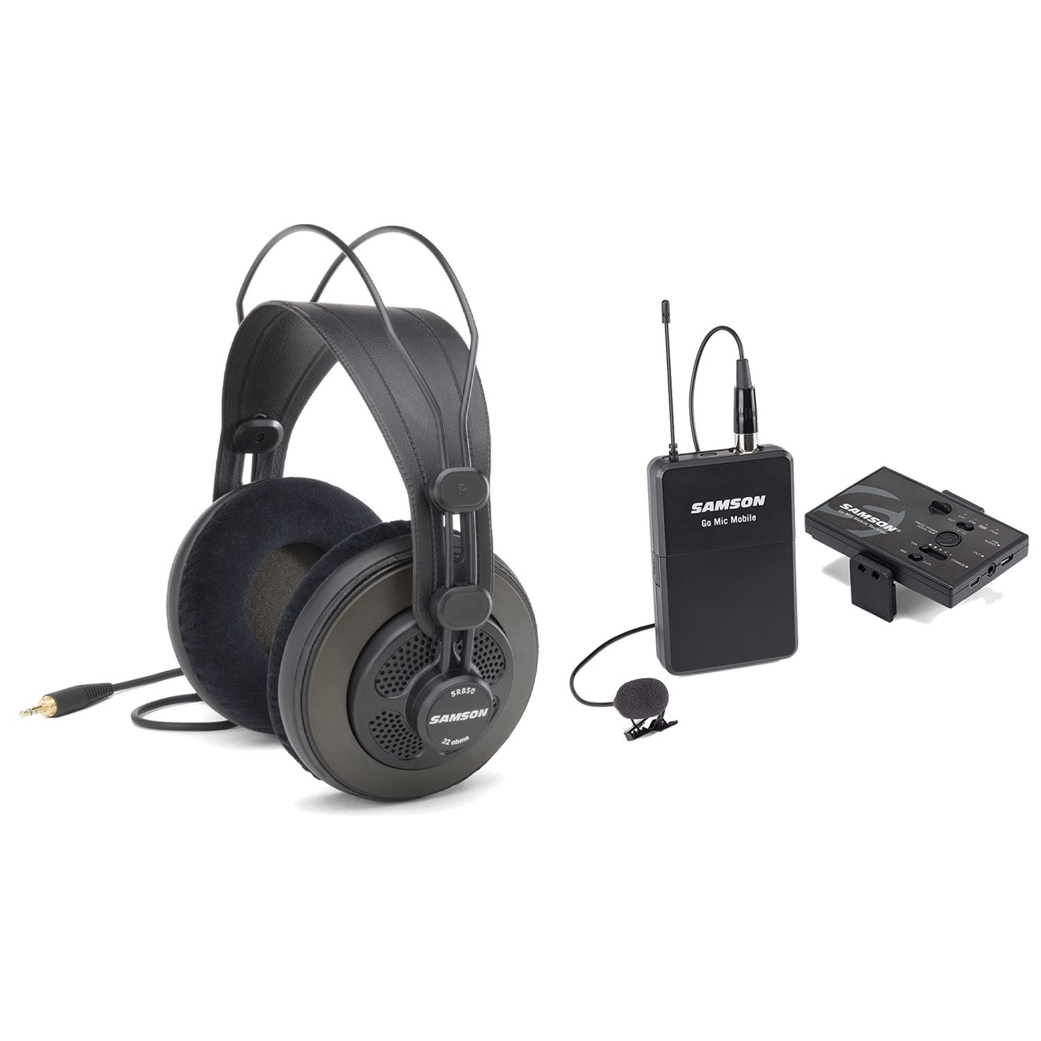 Samson Go Mic Mobile Lavalier Wireless System and SR850 Open Back Headphone Bundle - Pro-Distributing