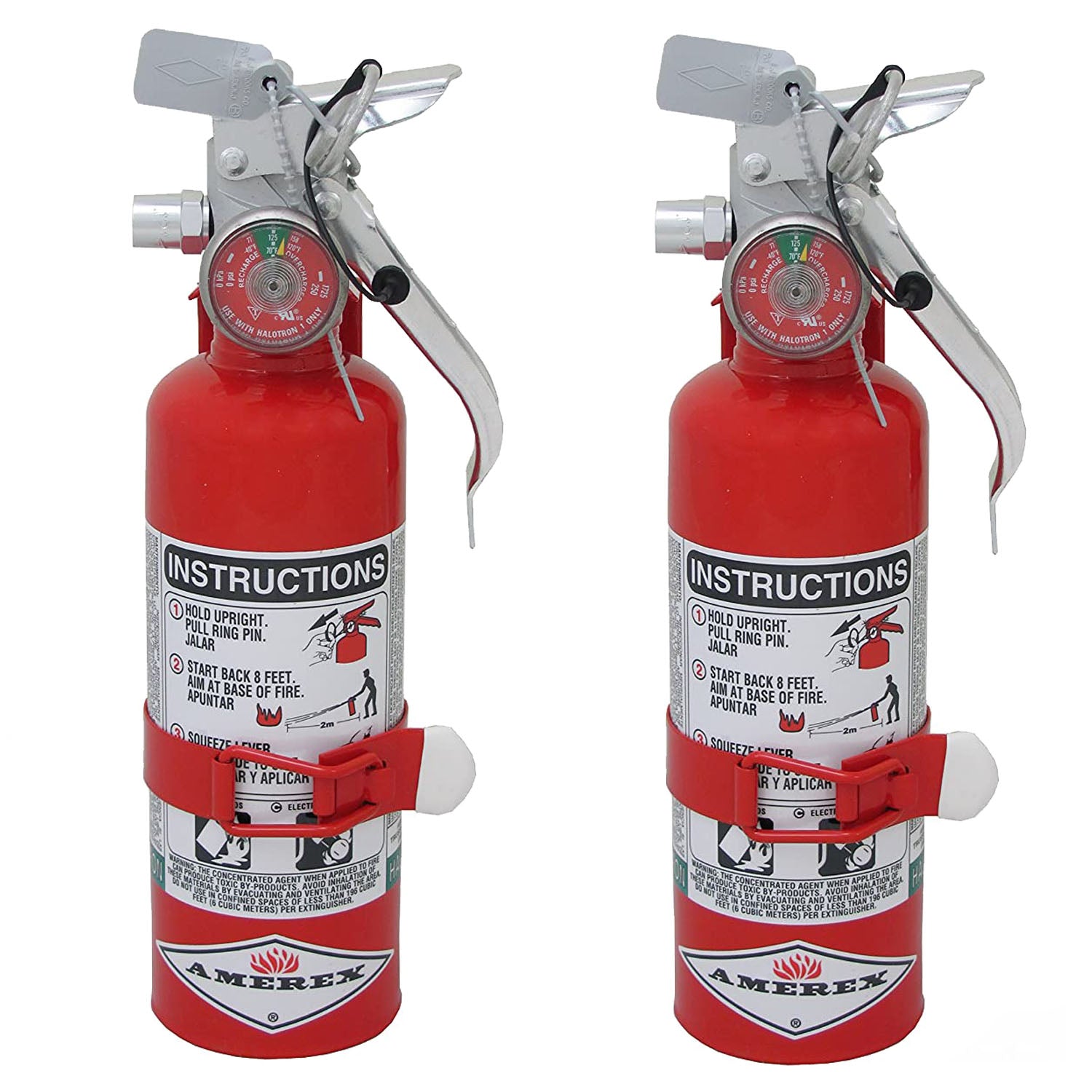 Amerex A384T, 1.4lb Halotron I Class B C Fire Extinguisher - 2 Pack - Pro-Distributing