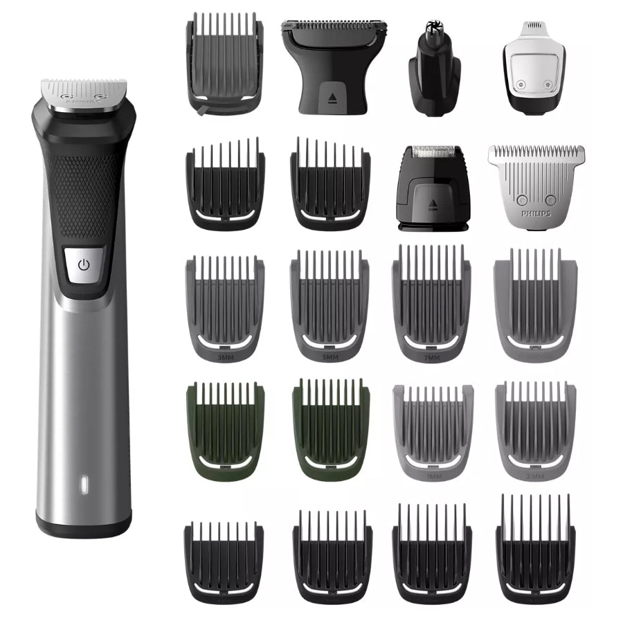Philips Norelco Multigroom All-in-One Trimmer Series 9000, 25 pieces and premium case - No Blade Oil Needed, MG7770/49 - Pro-Distributing