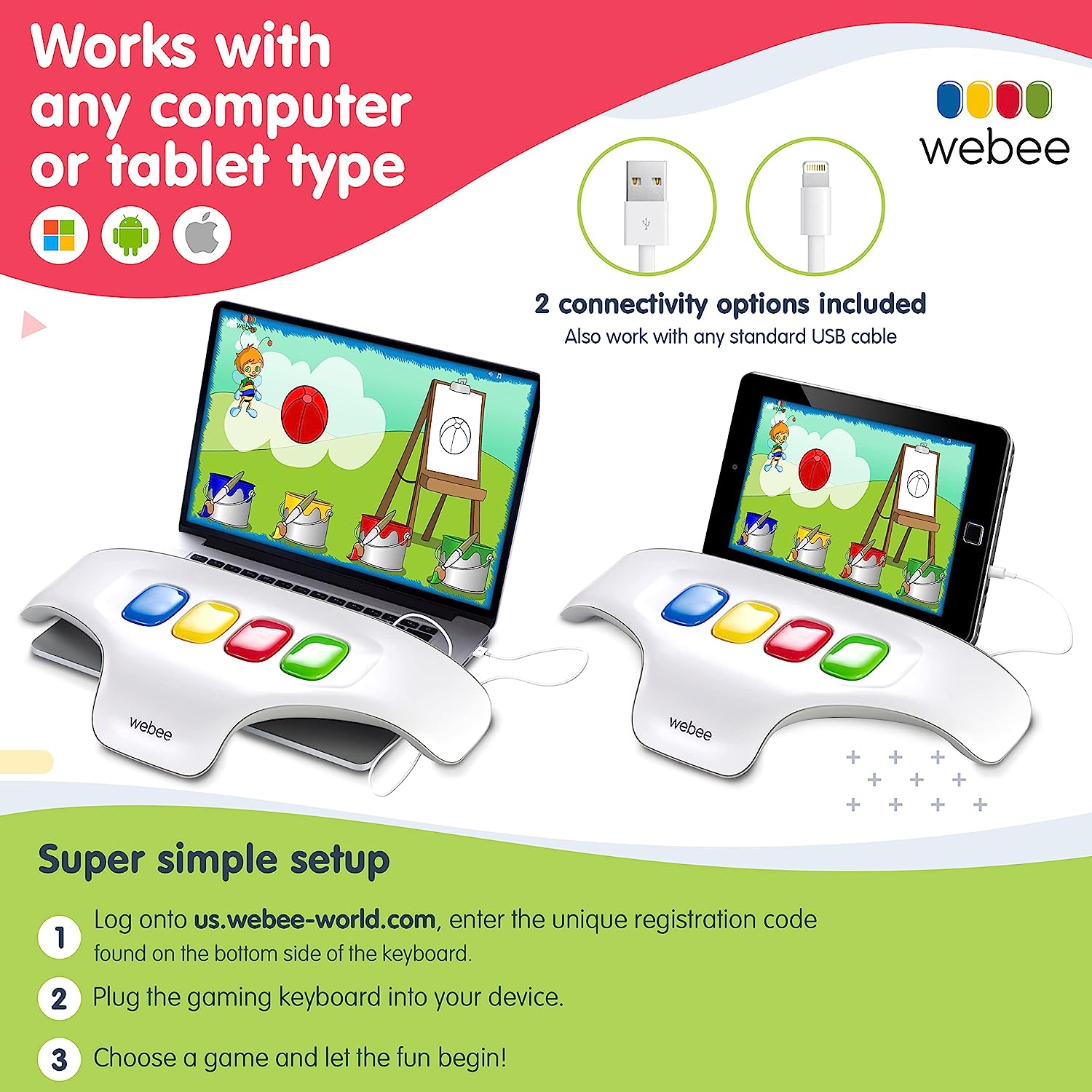 Webee Toddler and Children's Educational Learning Game Console For Ages 2-6 with 27 Games Included - Pro-Distributing
