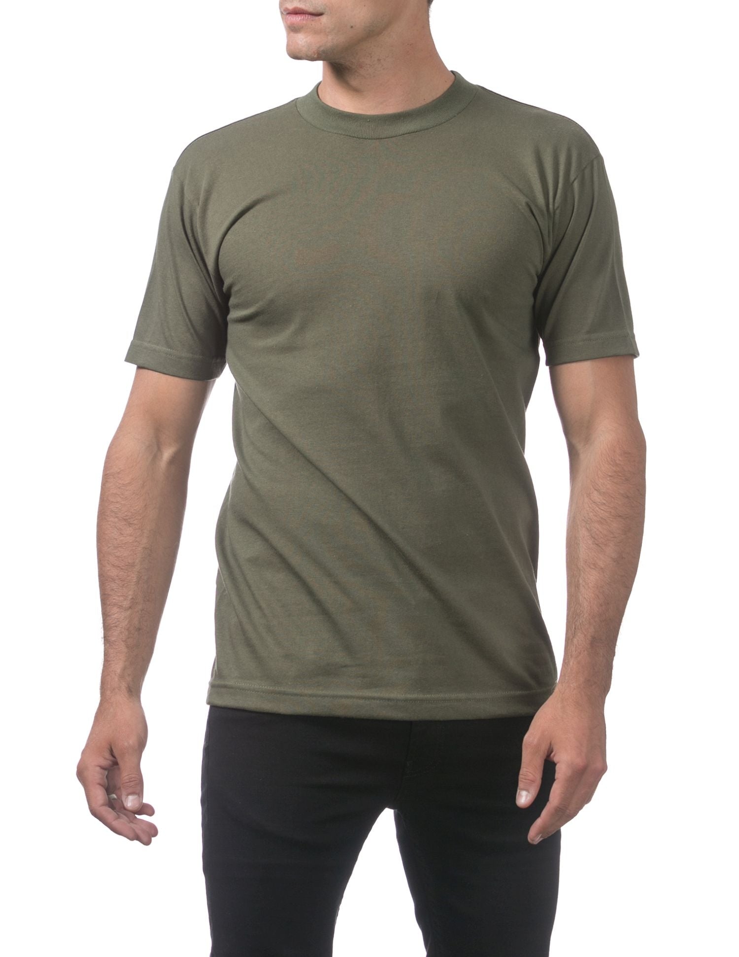 Pro Club Men's Comfort Cotton Short Sleeve T-Shirt - Olive Green - X-Large - Pro-Distributing