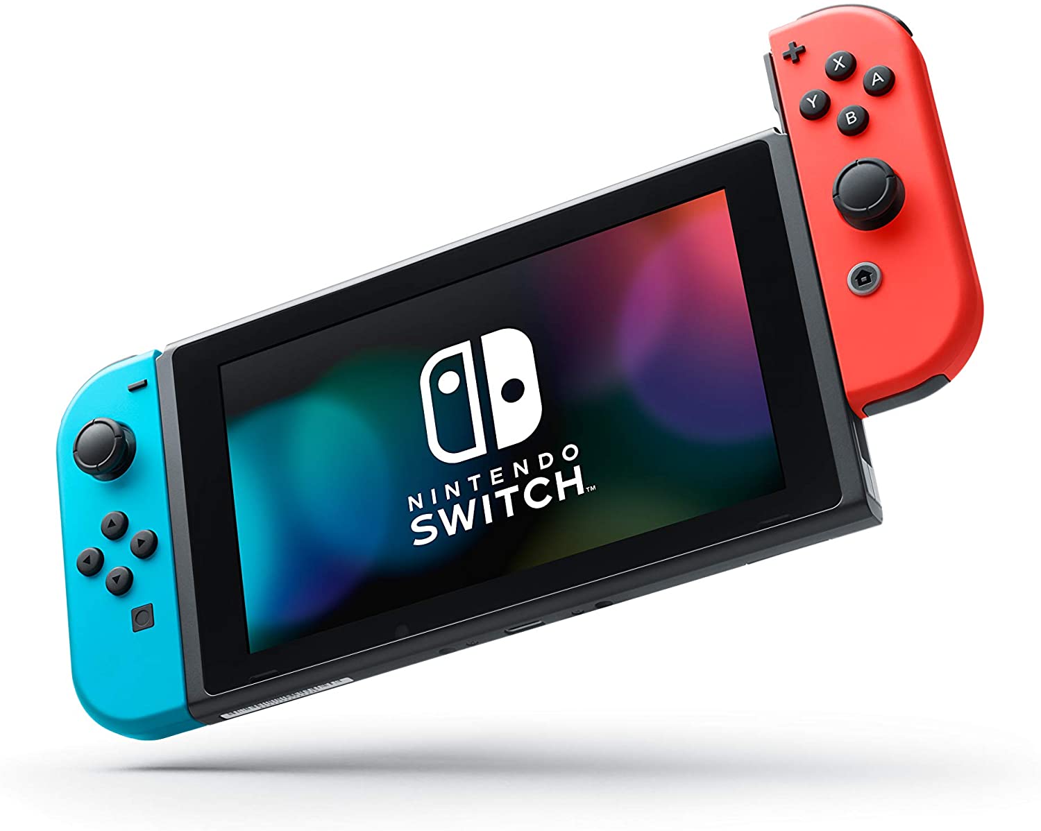 Nintendo Switch with Neon Blue/Red Joy‑Cons and Pokémon Legends: Arceus Game and Screen Cleaning Cloth Bundle - Pro-Distributing