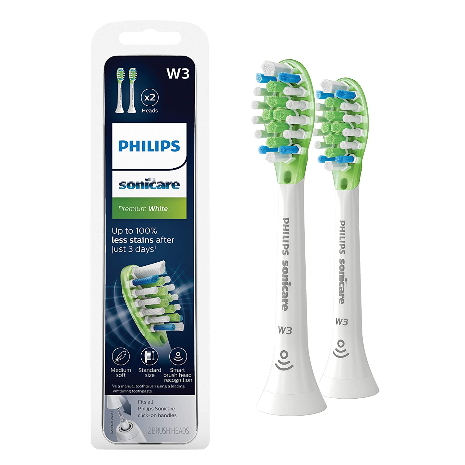 Philips Sonicare W3 Premium White Toothbrush Head, HX9062/65, 2 Pack , white - Pro-Distributing