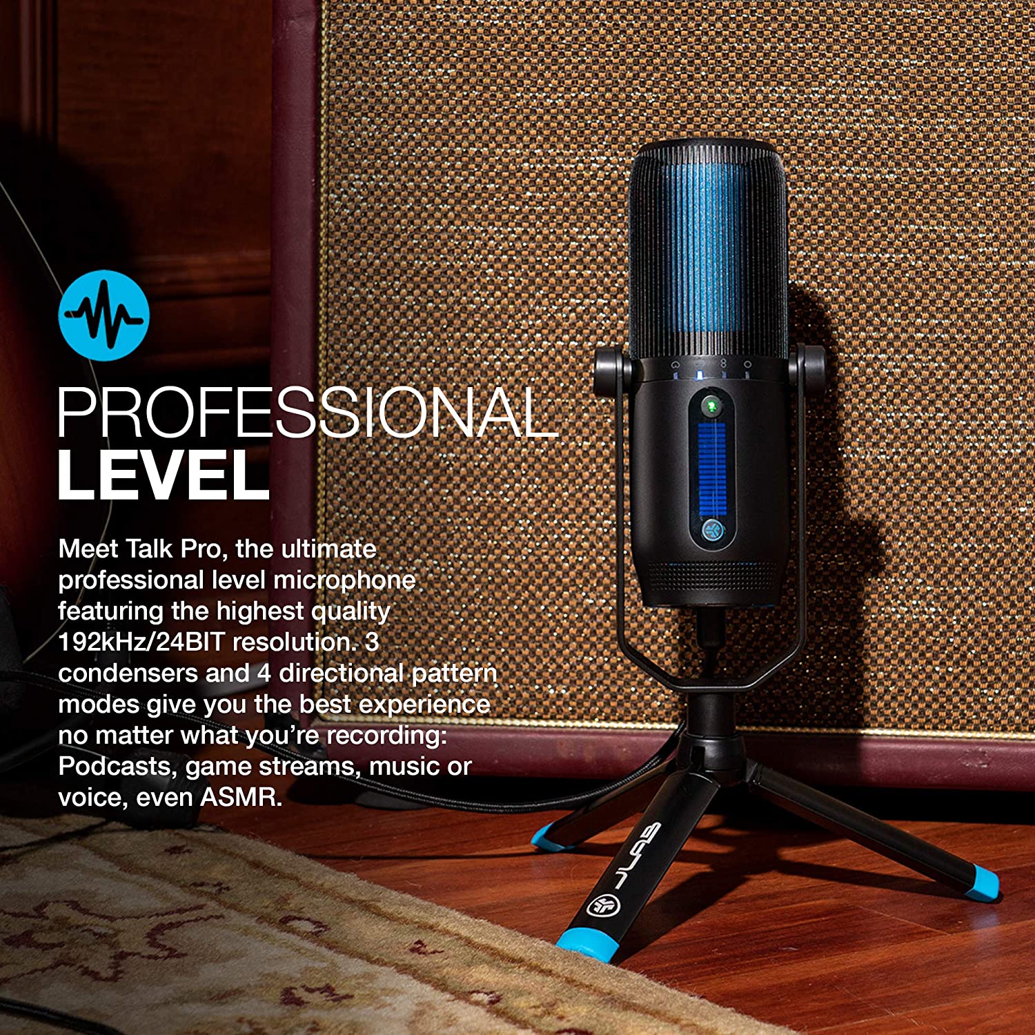 JLab Talk Pro USB Microphone with Cardioid, Omnidirectional, Stereo, Bidirectional Modes - Pro-Distributing