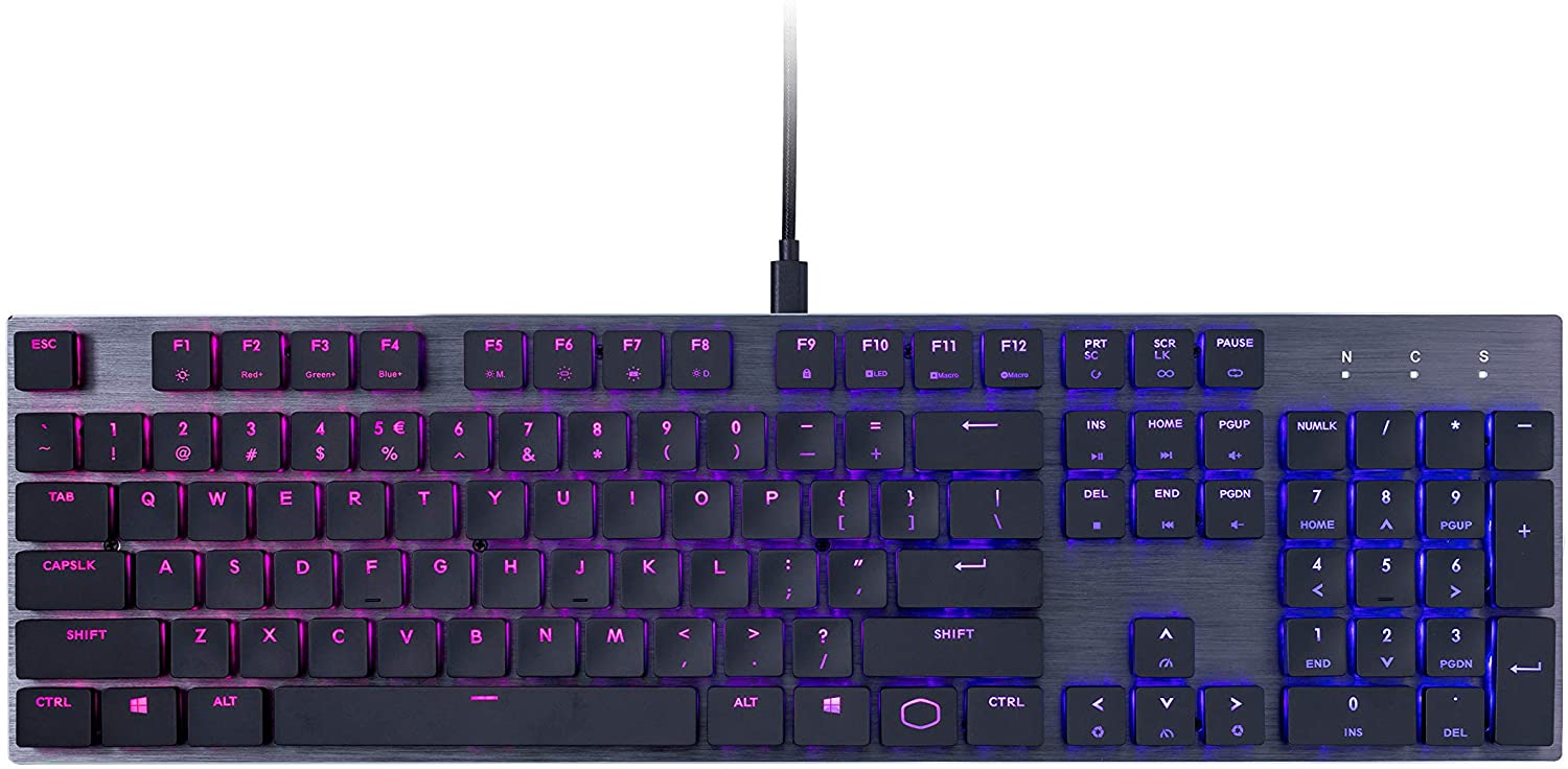 Cooler Master SK650 Cherry MX Low Profile Keyboard - Brushed Aluminum - Pro-Distributing