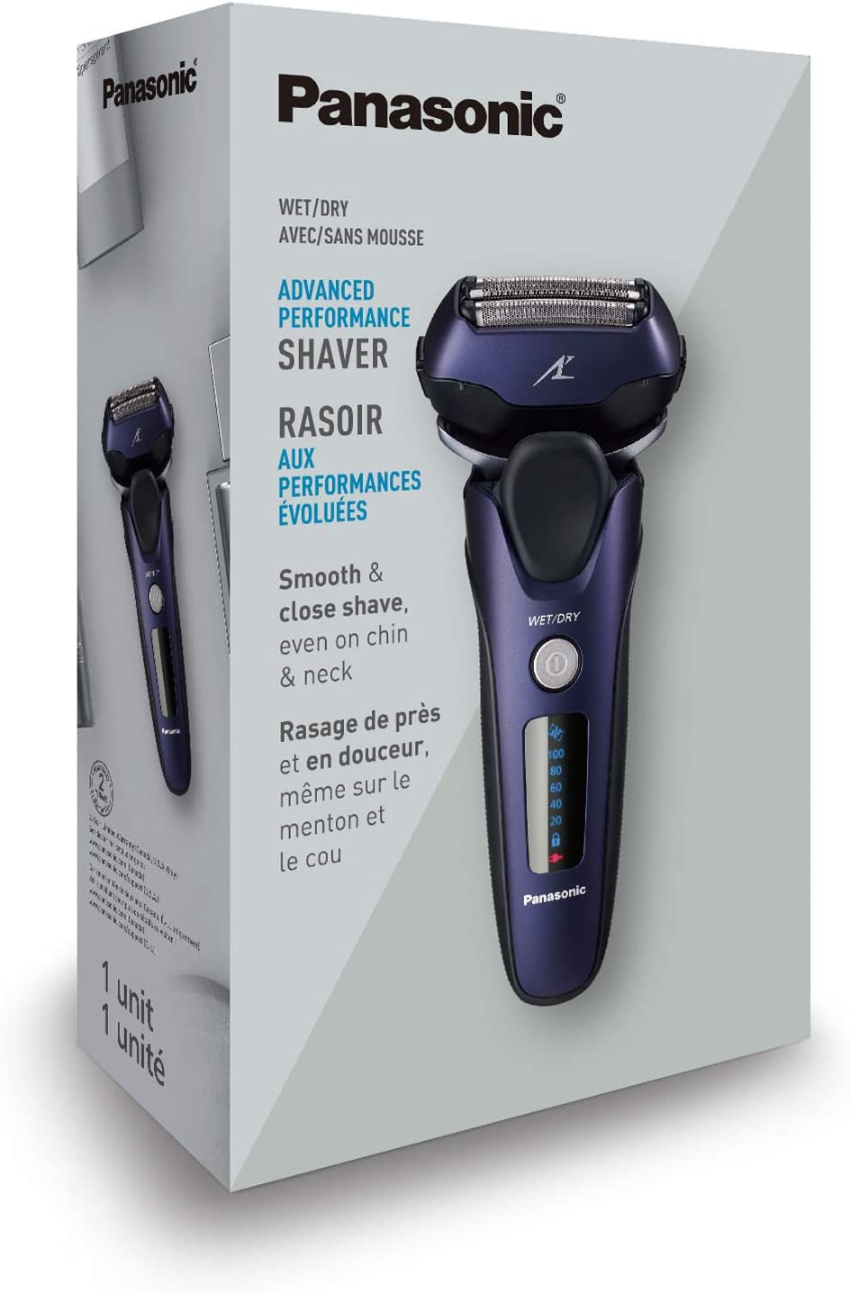 Panasonic ARC3 Wet Dry 3-Blade Shaver with Pop-Up Trimmer and Intelligent Shave Sensor, 12D Flexible Pivoting Head ES-LT67-A - Blue freeshipping - Pro-Distributing
