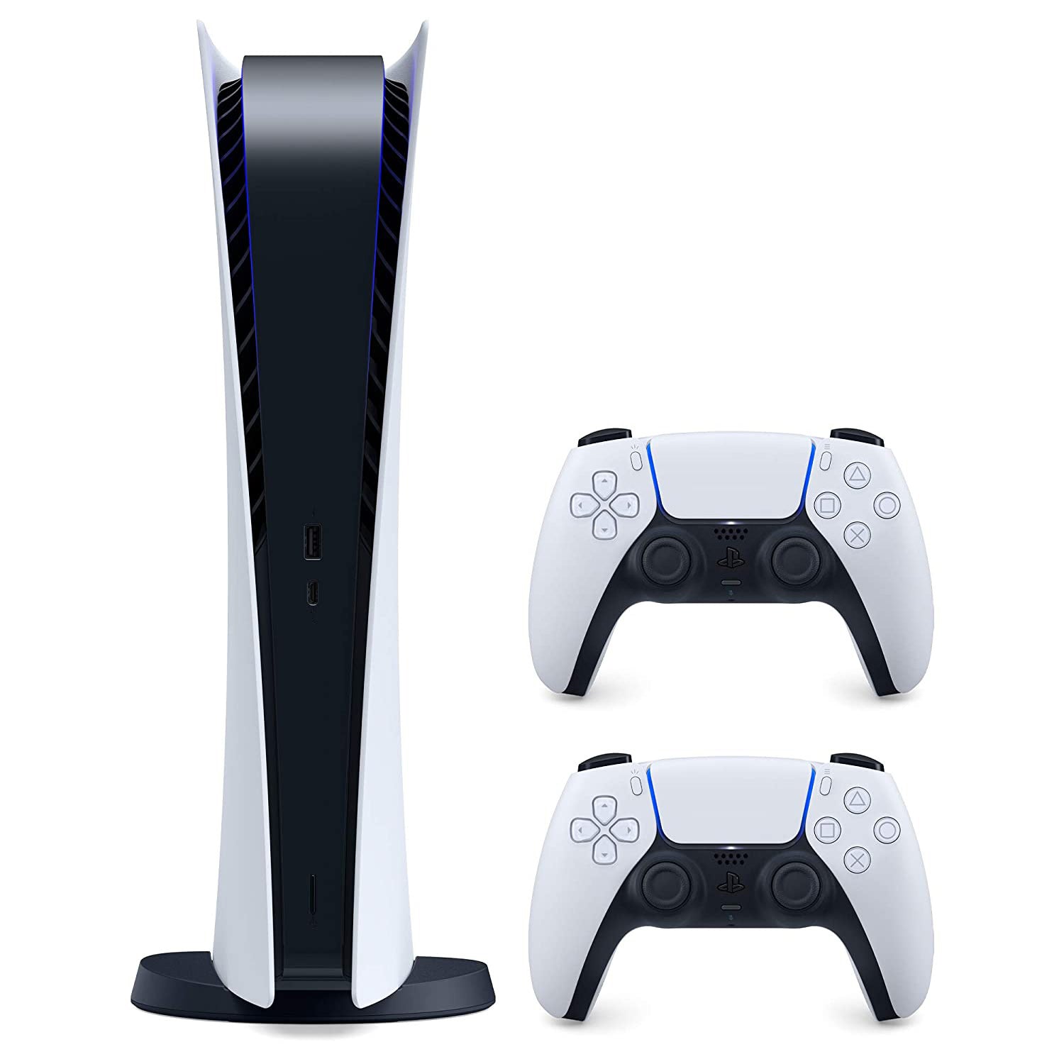 Sony Playstation 5 Digital Version with Extra DualSense Controller - Glacier White Bundle - Pro-Distributing