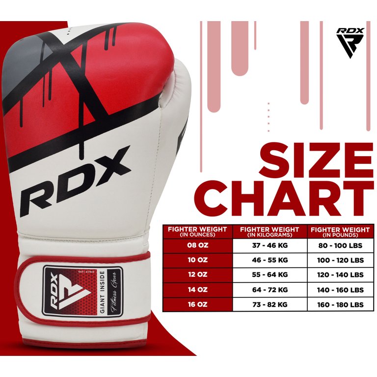 RDX F7 EGO MMA, BJJ, Muay Thai, Kickboxing, Training Boxing Gloves - RED - 14oz - Pro-Distributing