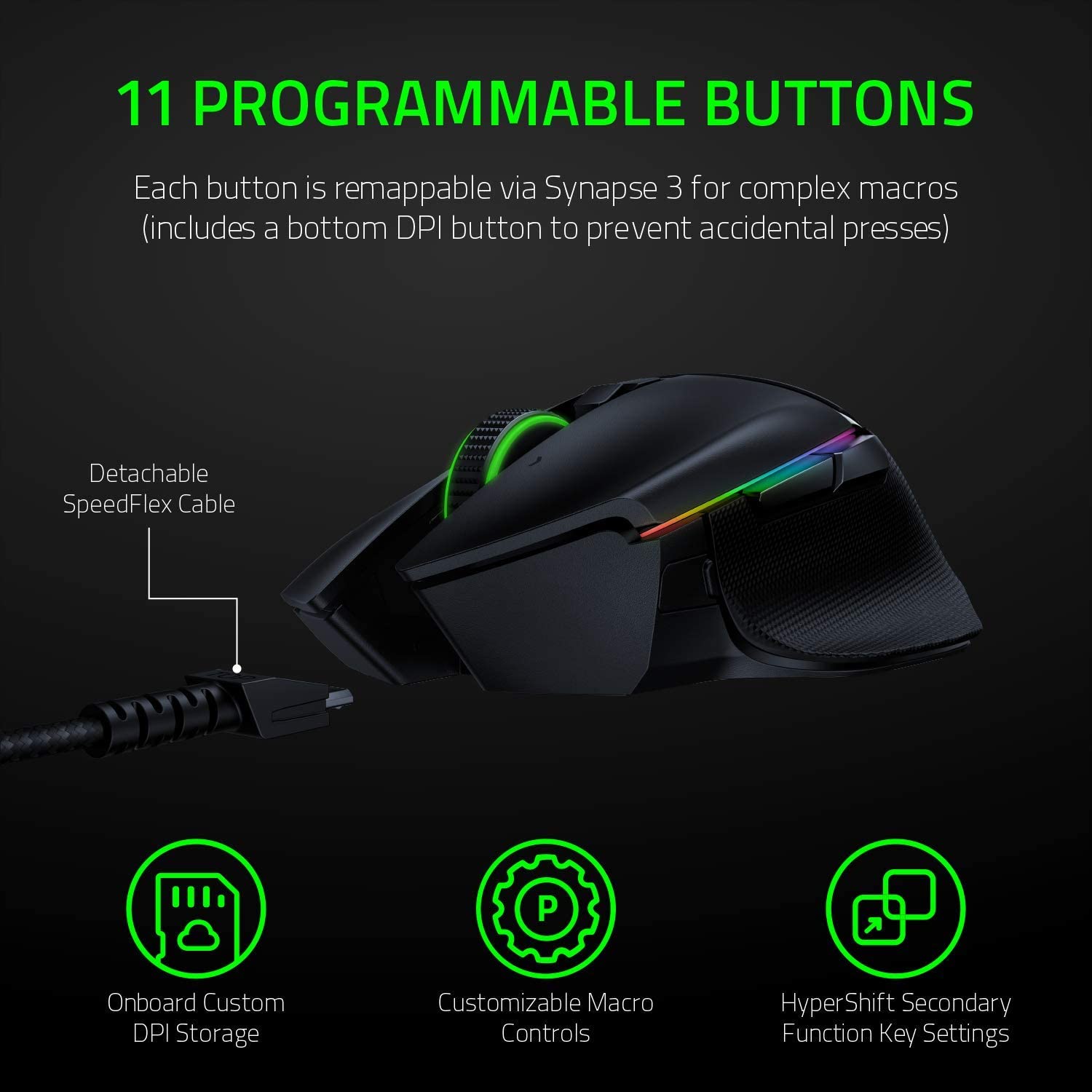Razer Basilisk Ultimate Wireless Optical Gaming Mouse with HyperSpeed Technology and Charging Dock - Black RZ01-03170100-R3U1 - Pro-Distributing
