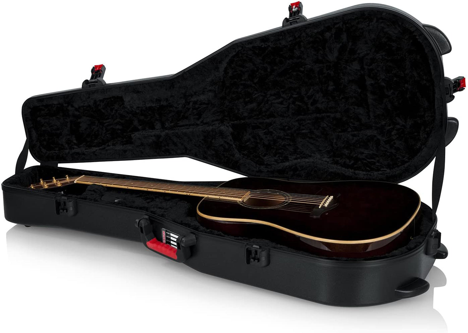 Gator Cases Molded Flight Case For Acoustic Dreadnought Guitars With TSA Approved Locking Latch - Pro-Distributing