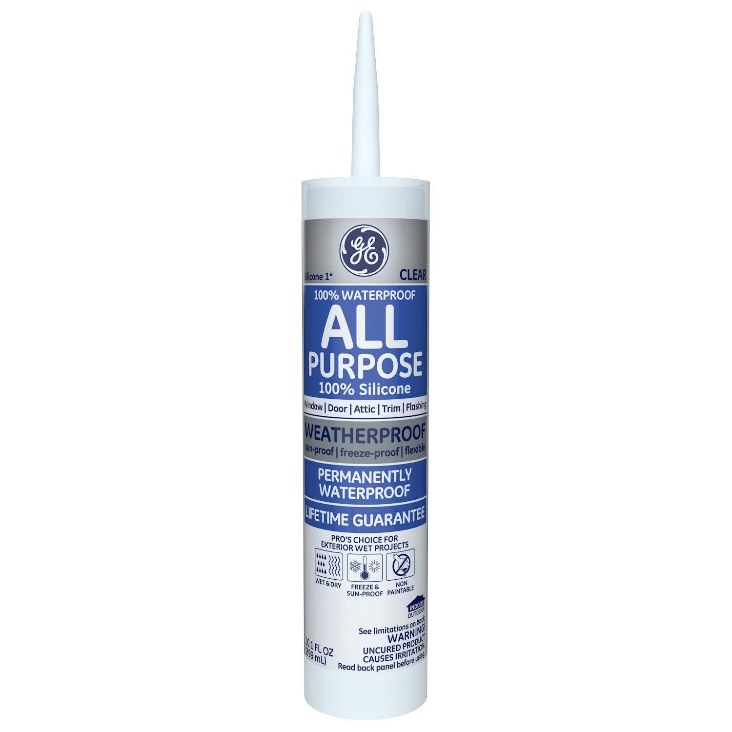 10.1 Oz Momentive GE012A GE, All Purpose Clear 100% Silicone - 12 Pack - Pro-Distributing