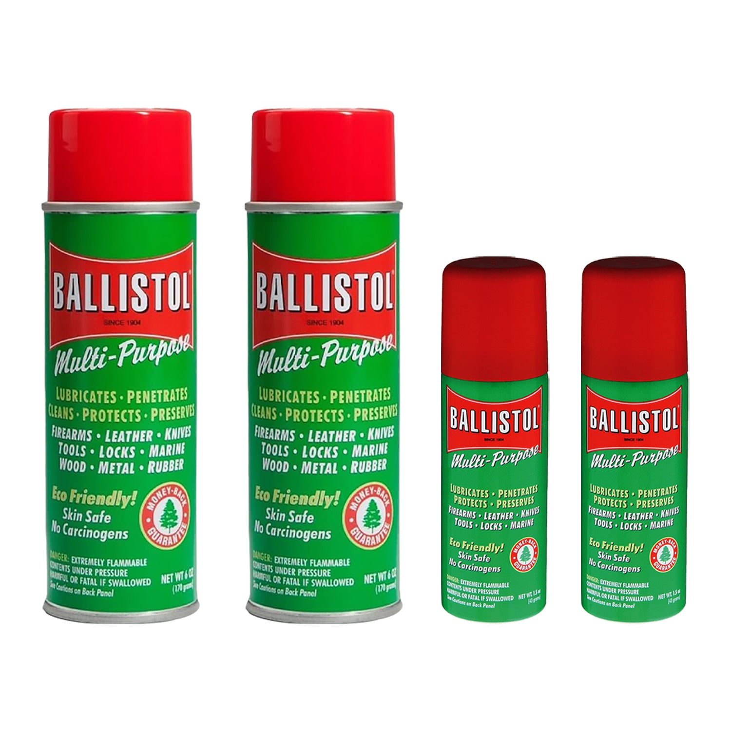 Ballistol 2x 6 oz Multi-Purpose Oil Lubricant Cleaner Protectant and 2x 1.5oz Aerosol Spray Bundle - Pro-Distributing