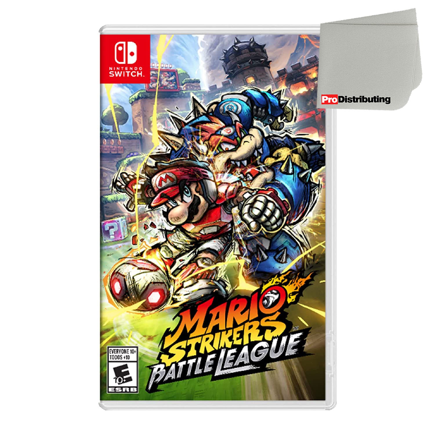 Mario Strikers: Battle League - Nintendo Switch with Microfiber Screen Cleaning Cloth - Pro-Distributing