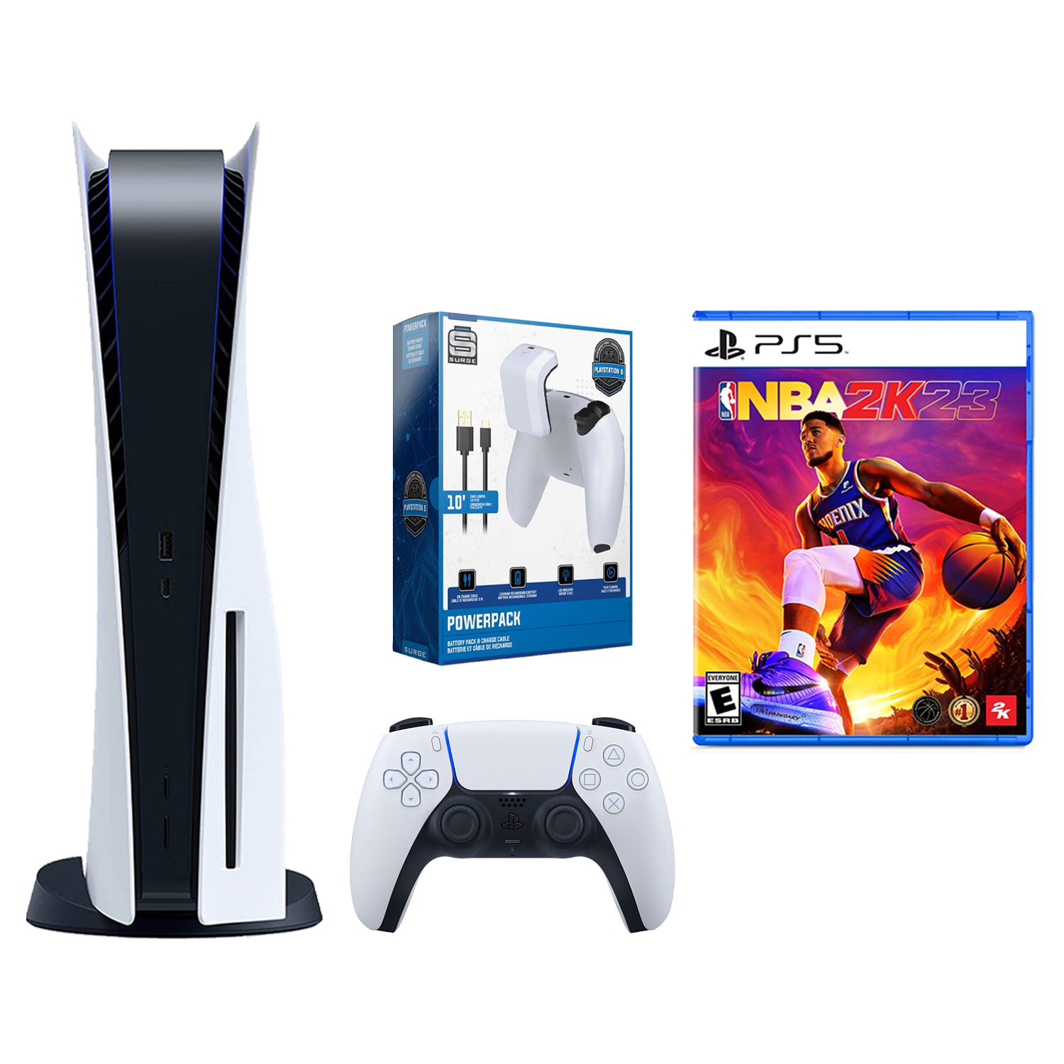 Sony Playstation 5 Disc with NBA 2K23 and Battery Pack Bundle - Pro-Distributing