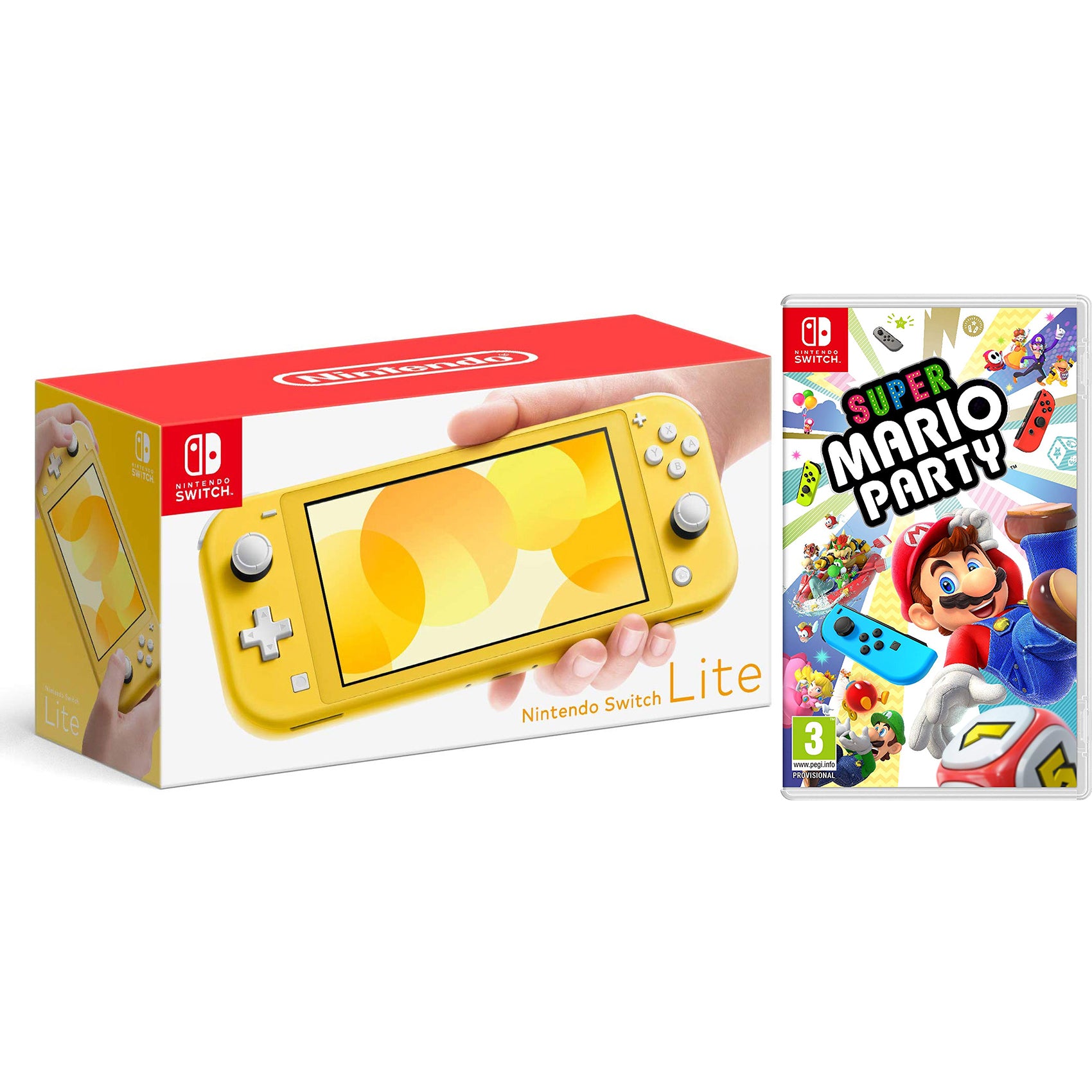 Nintendo Switch Lite 32GB Yellow and Mario Party Bundle - Pro-Distributing