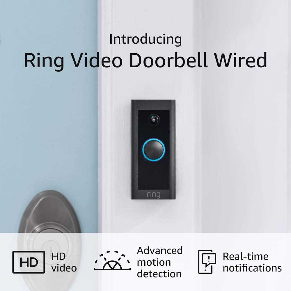 Ring Video Doorbell Wired with WiFi, Night Vision, Motion Detection and Echo Dot (Gen 3) Bundle - Pro-Distributing