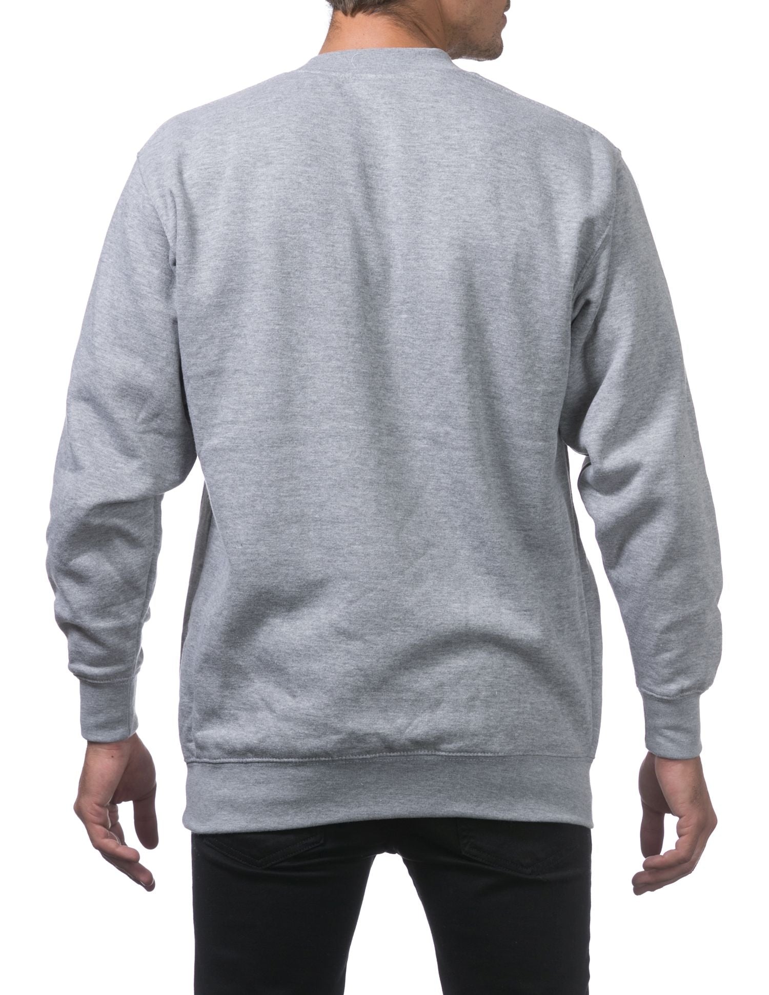 Pro Club Men's Heavyweight Crew Neck Fleece Pullover Sweater - Heather Gray - Medium - Pro-Distributing