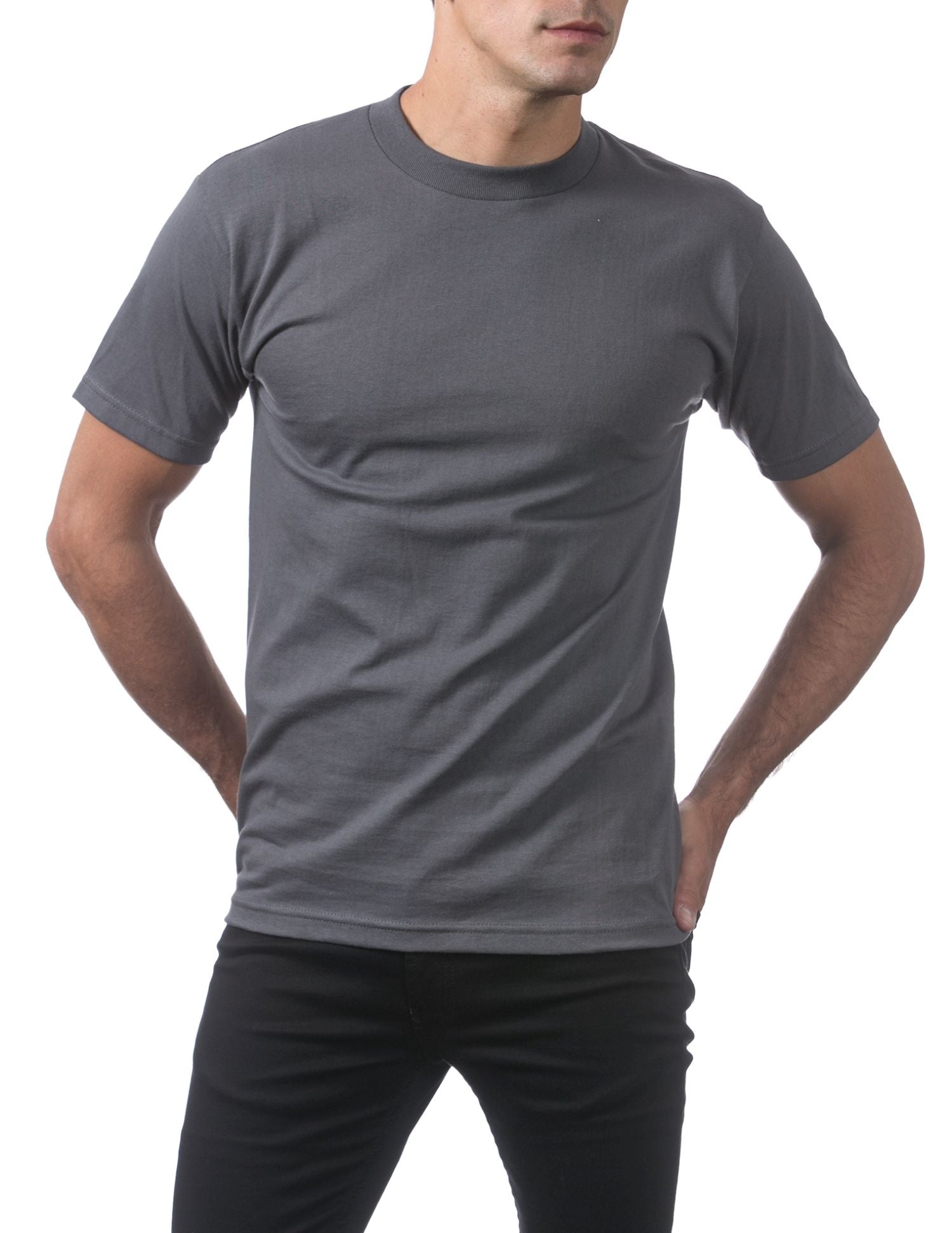 Pro Club Men's Comfort Cotton Short Sleeve T-Shirt - Graphite - Large - Pro-Distributing