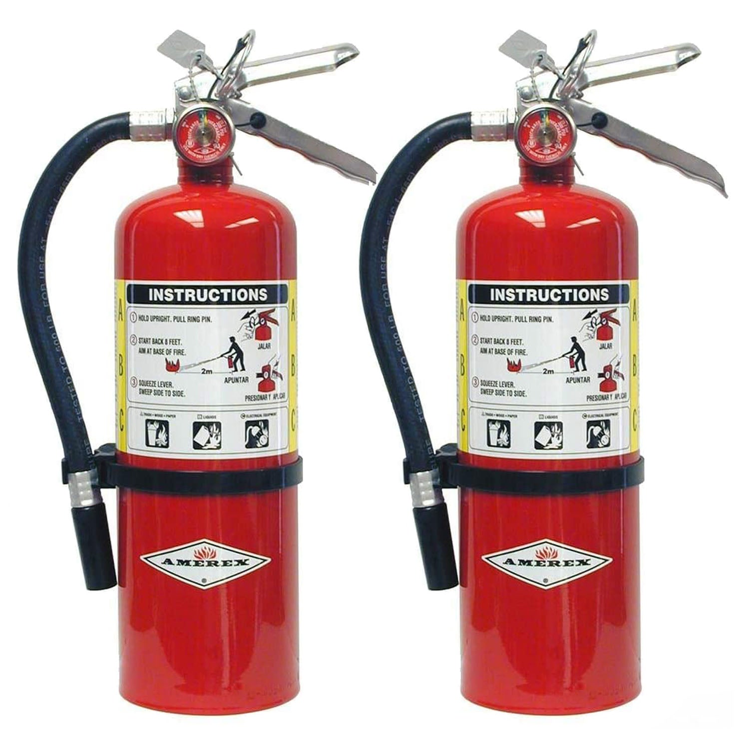 AMEREX B402 Fire Extinguisher, Dry Chemical, 3A:40B:C - 2 Pack - Pro-Distributing