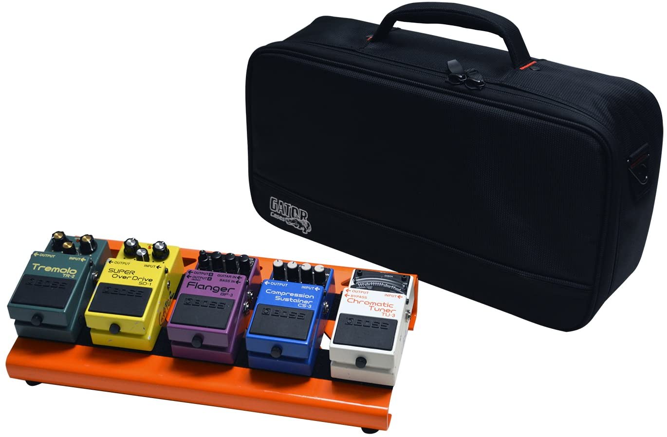 Gator Cases Aluminum Guitar Pedal Board with Carry Bag; 15.75" x 7" - GPB-LAK-OR - Pro-Distributing