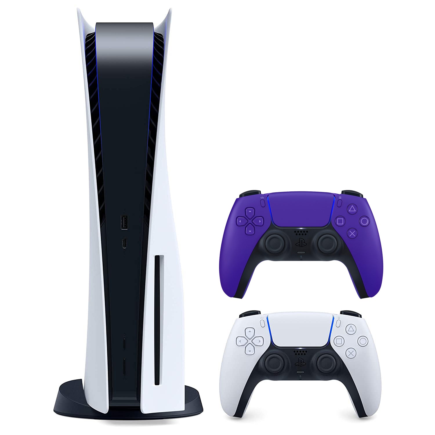 Sony Playstation 5 Disc Version (Sony PS5 Disc) with Extra DualSense Controller - Galactic Purple Bundle - Pro-Distributing