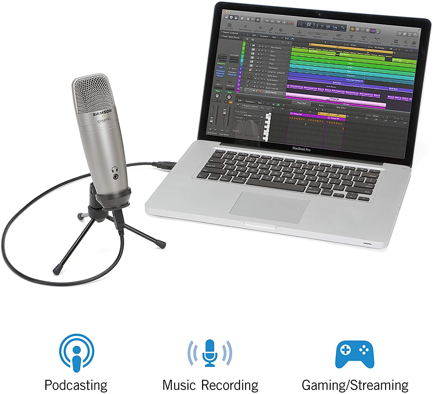 SAMSON C01U Pro USB Studio Condenser Microphone, Type - Pro-Distributing