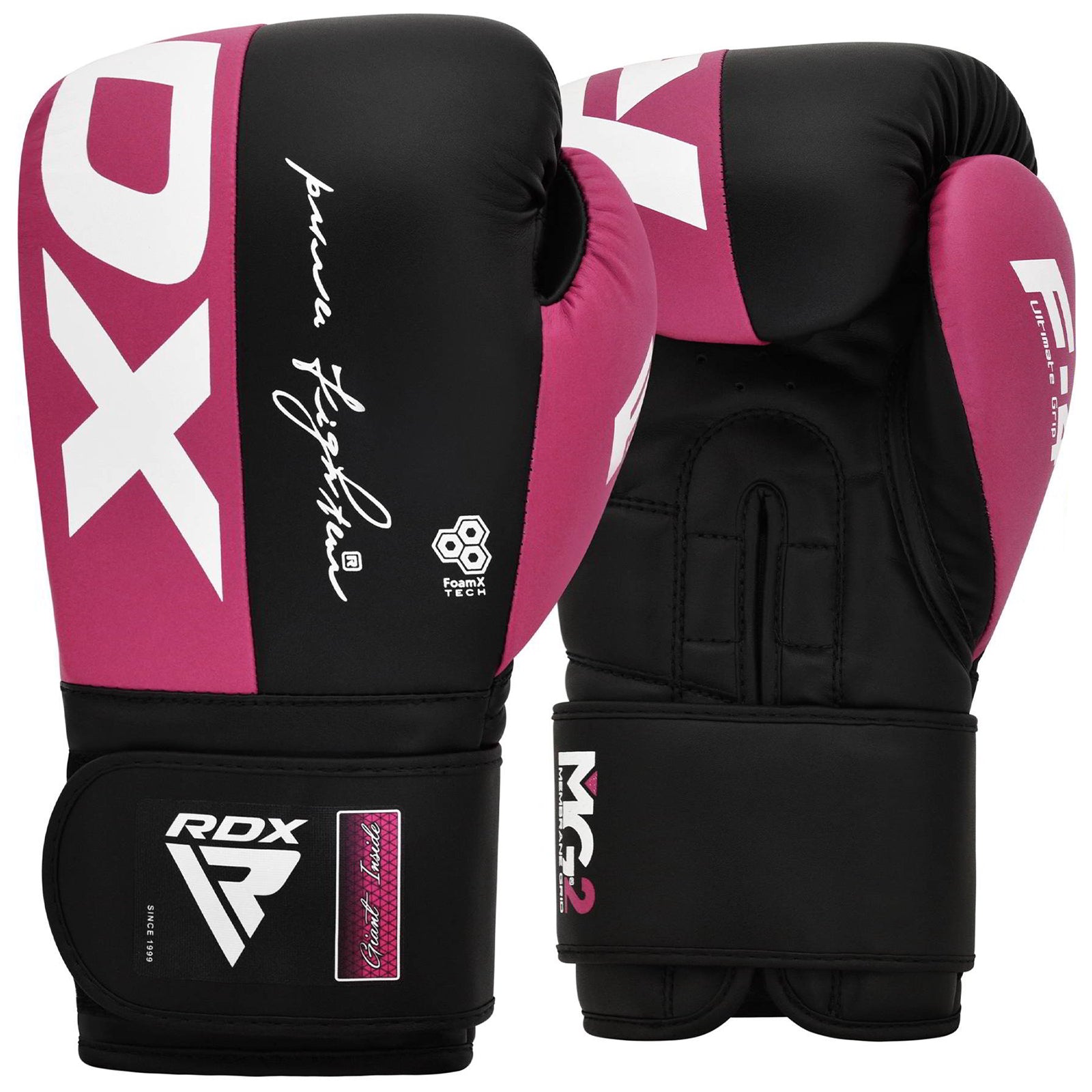 RDX REX F4 MMA, BJJ, Muay Thai, Kickboxing, Training Boxing Gloves - PINK/BLACK - 12oz - Pro-Distributing