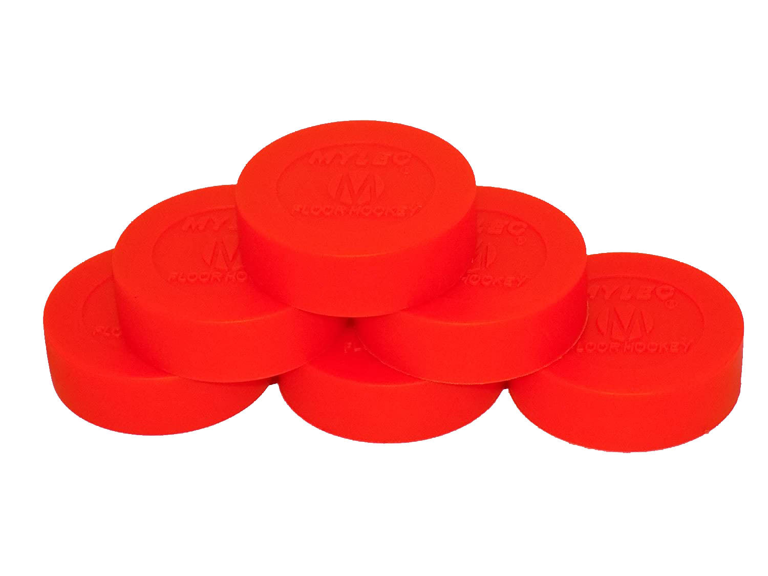 Mylec Floor Hockey Indoor/Outdoor Orange Puck - 6 Pack - Pro-Distributing