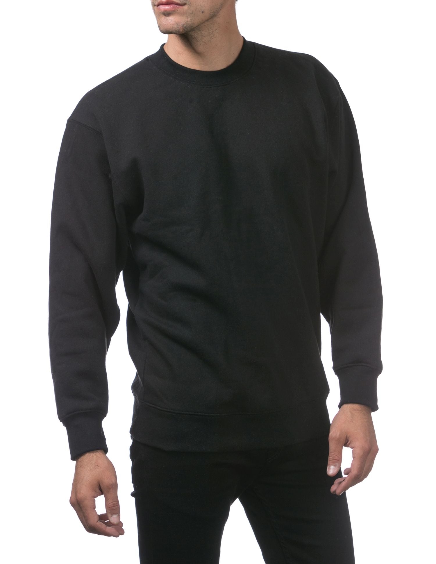 Pro Club Men's Comfort Crew Neck Fleece Pullover Sweater - Black - Large - Pro-Distributing