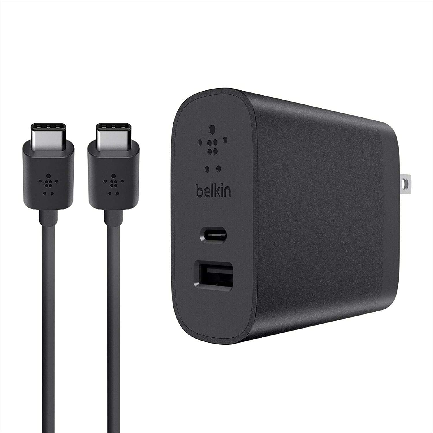Belkin 27 Watt Dual Port USB-C + USB-A Wall Charger with 6ft USB-C Cable - Pro-Distributing