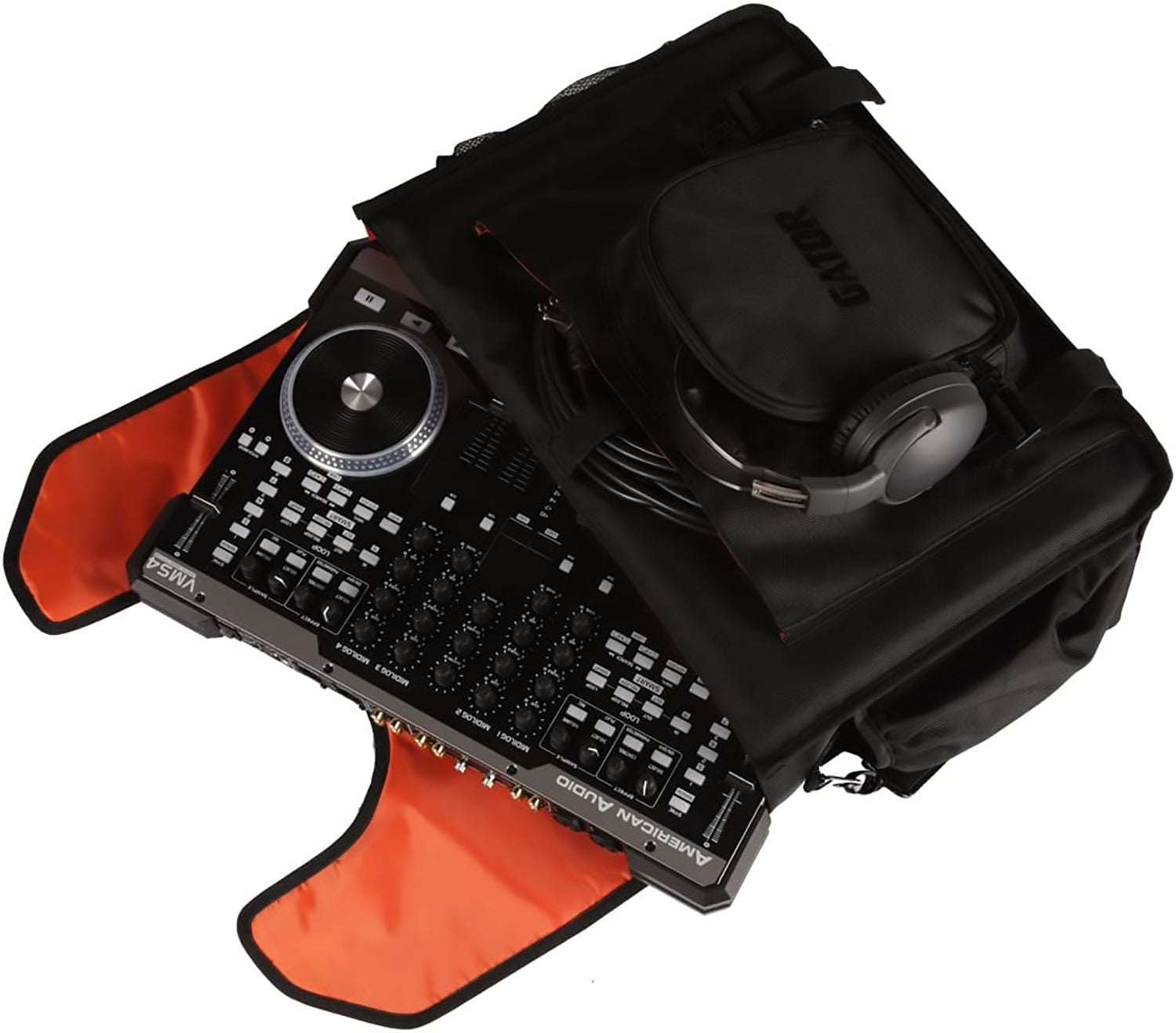 Gator Cases Club Series DJ Controller Messenger Bag with Bright Orange Interior - Pro-Distributing