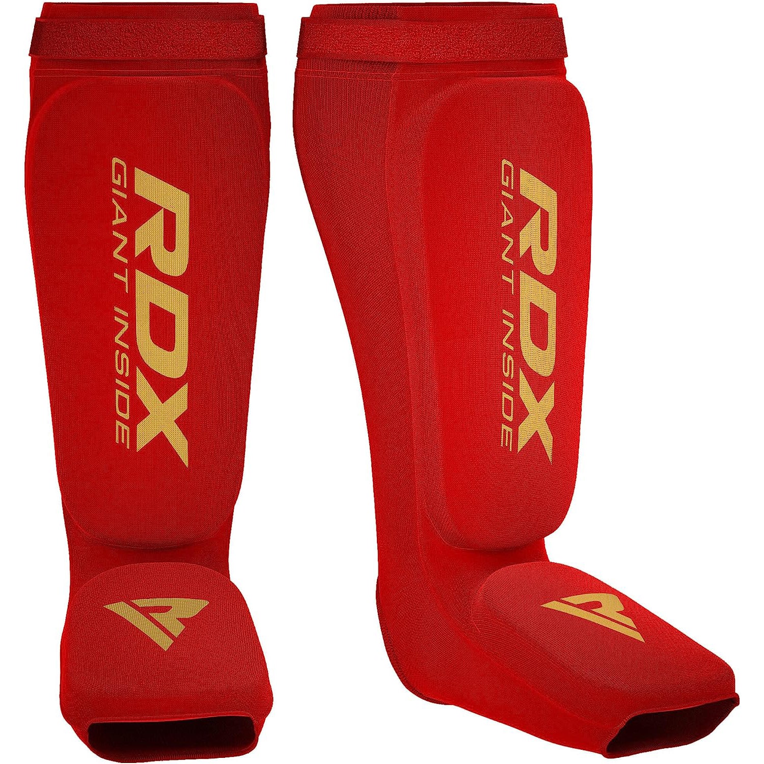 RDX SI Gel Padded Shin Guards Leg Instep Protection Pads for MMA, BJJ, Kickboxing, Muay Thai, Training - RED - LARGE - Pro-Distributing