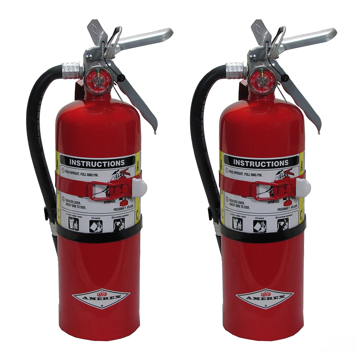 Amerex B402T, 5lb ABC Dry Chemical Class A B C Fire Extinguisher - 2 Pack - Pro-Distributing