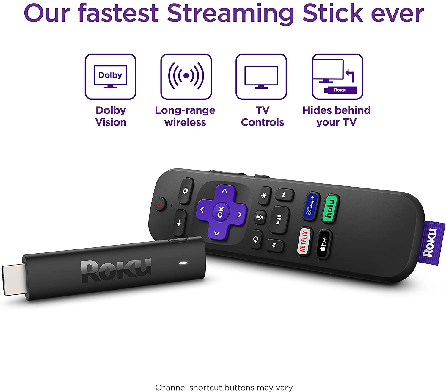 Roku Streaming Stick 4K 2021 Streaming Device 4K/HDR/Dolby Vision with Roku Voice Remote and TV Controls - Pro-Distributing