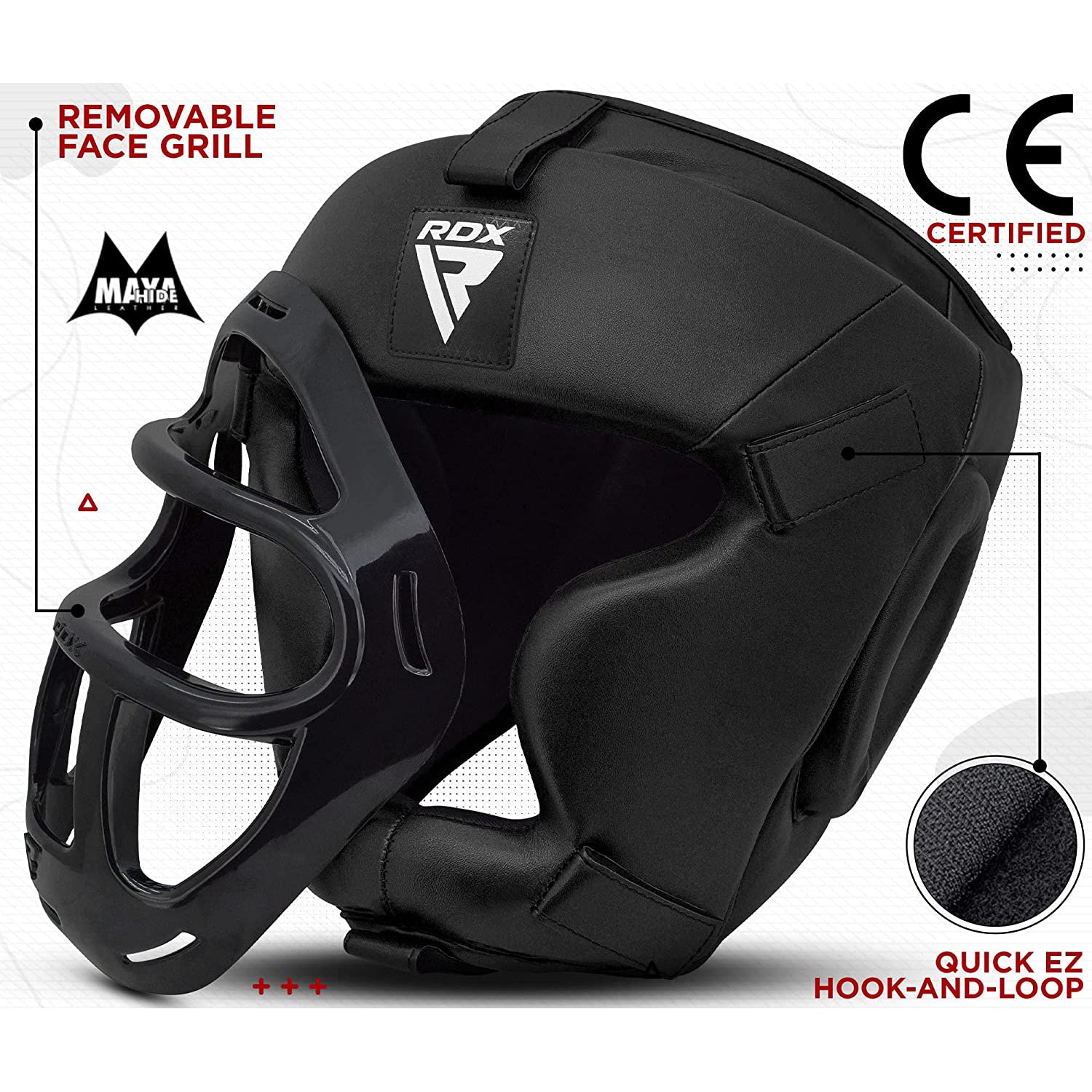 RDX T1 Full Face Protection Headgear for Boxing, MMA, BJJ, Muay Thai, Kickboxing - BLACK - EXTRA LARGE - Pro-Distributing