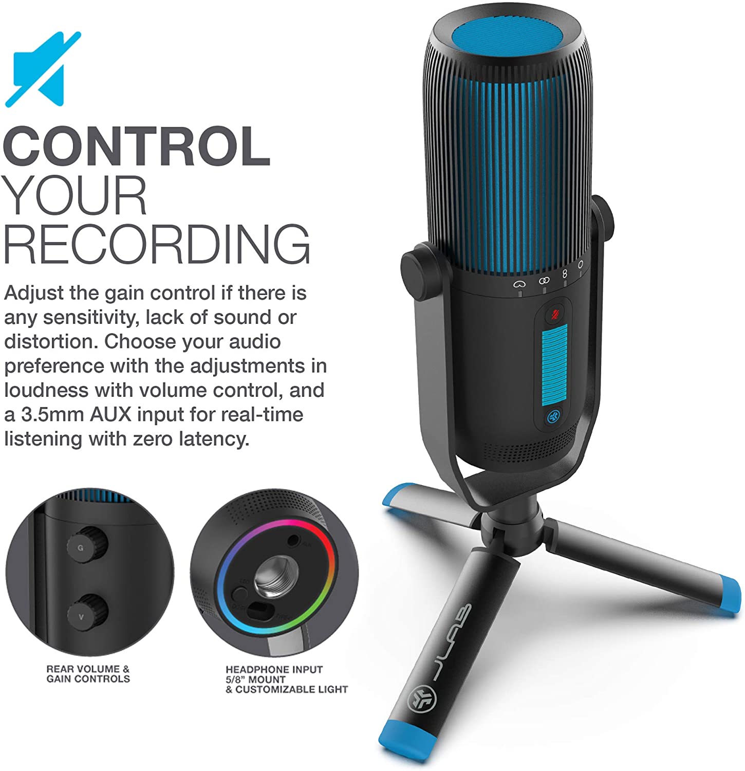 JLab Talk Pro USB Microphone with Cardioid, Omnidirectional, Stereo, Bidirectional Modes - Pro-Distributing