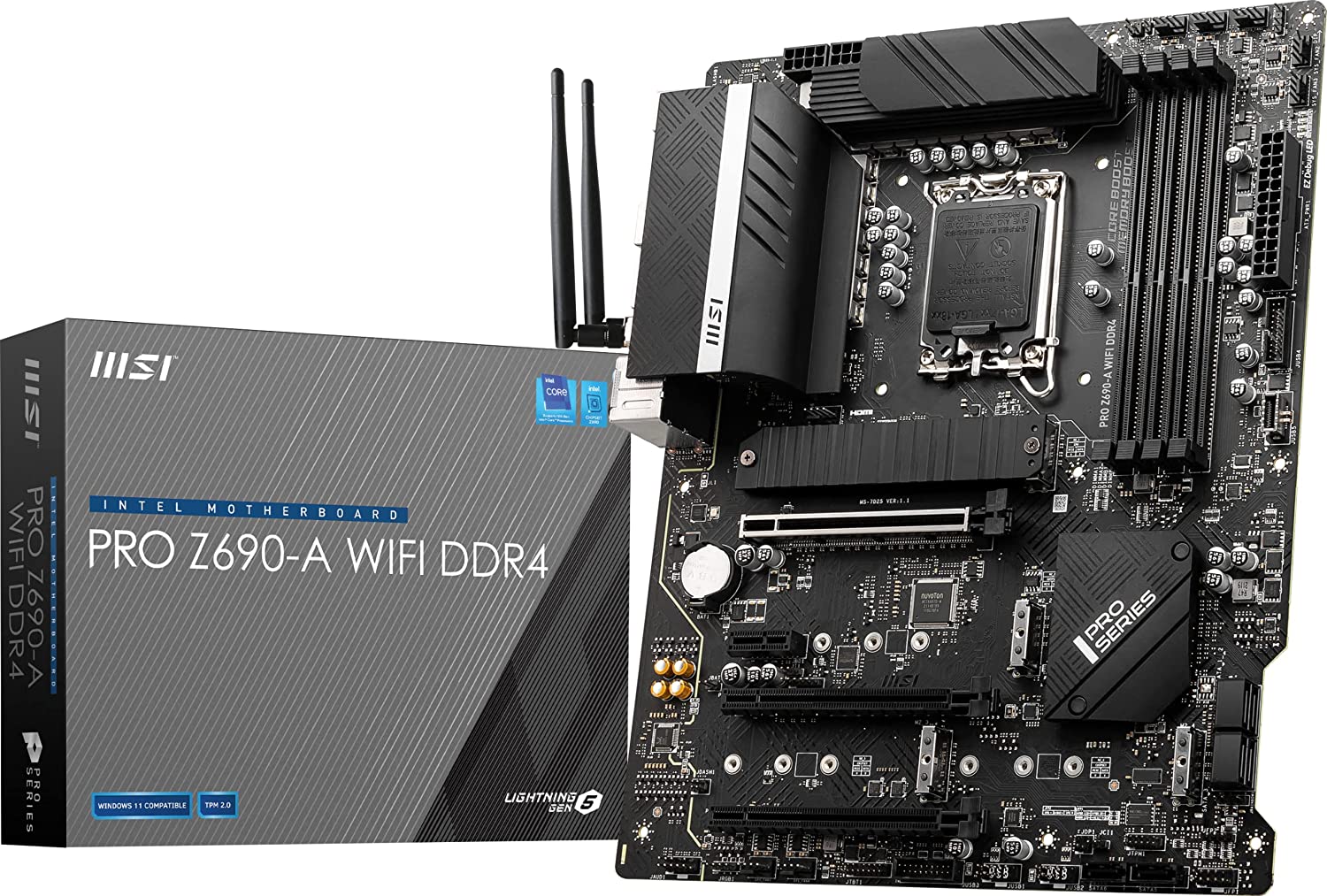 MSI PRO Z690-A WiFi DDR4 ProSeries Motherboard (ATX, 12th Gen Intel Core, LGA 1700 Socket, DDR4, PCIe 4, CFX, M.2 Slots, Wi-Fi 6E) - Pro-Distributing