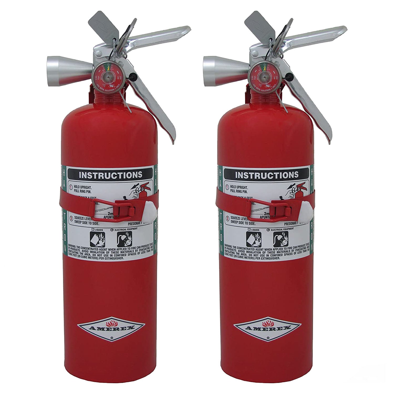 Amerex B386T, 5lb Halotron I Class B C Fire Extinguisher - 2 Pack - Pro-Distributing