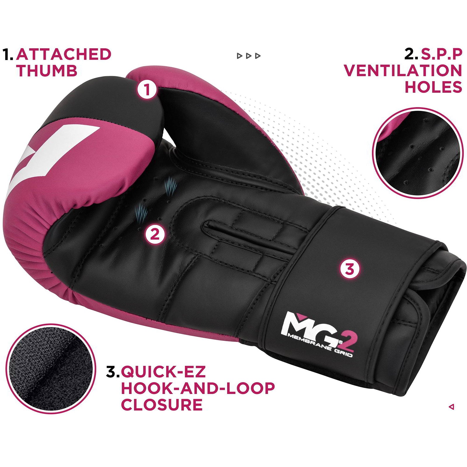 RDX REX F4 MMA, BJJ, Muay Thai, Kickboxing, Training Boxing Gloves - PINK/BLACK - 8oz - Pro-Distributing