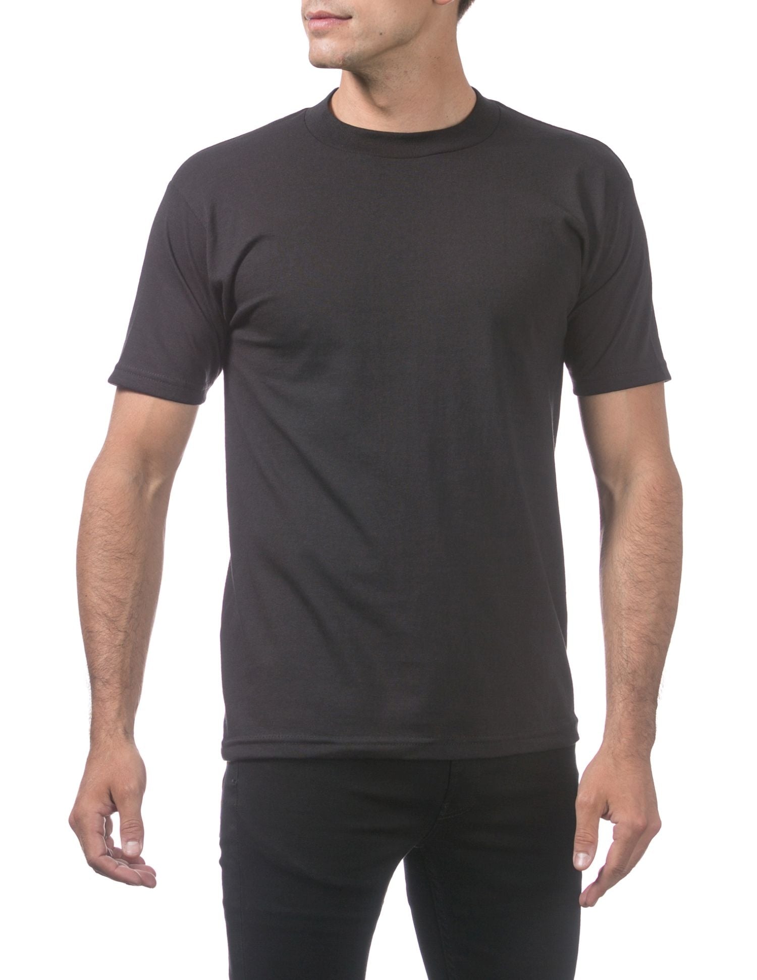 Pro Club Men's Comfort Cotton Short Sleeve T-Shirt - Black - Large - Pro-Distributing