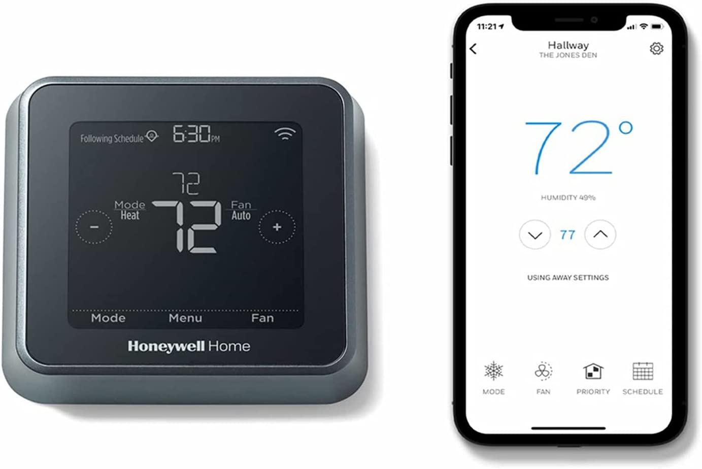 Honeywell RCHT8610WF2006 Lyric T5 Wi-Fi Smart 7 Day Programmable Touchscreen Thermostat with Geofencing, Requires C Wire - Pro-Distributing