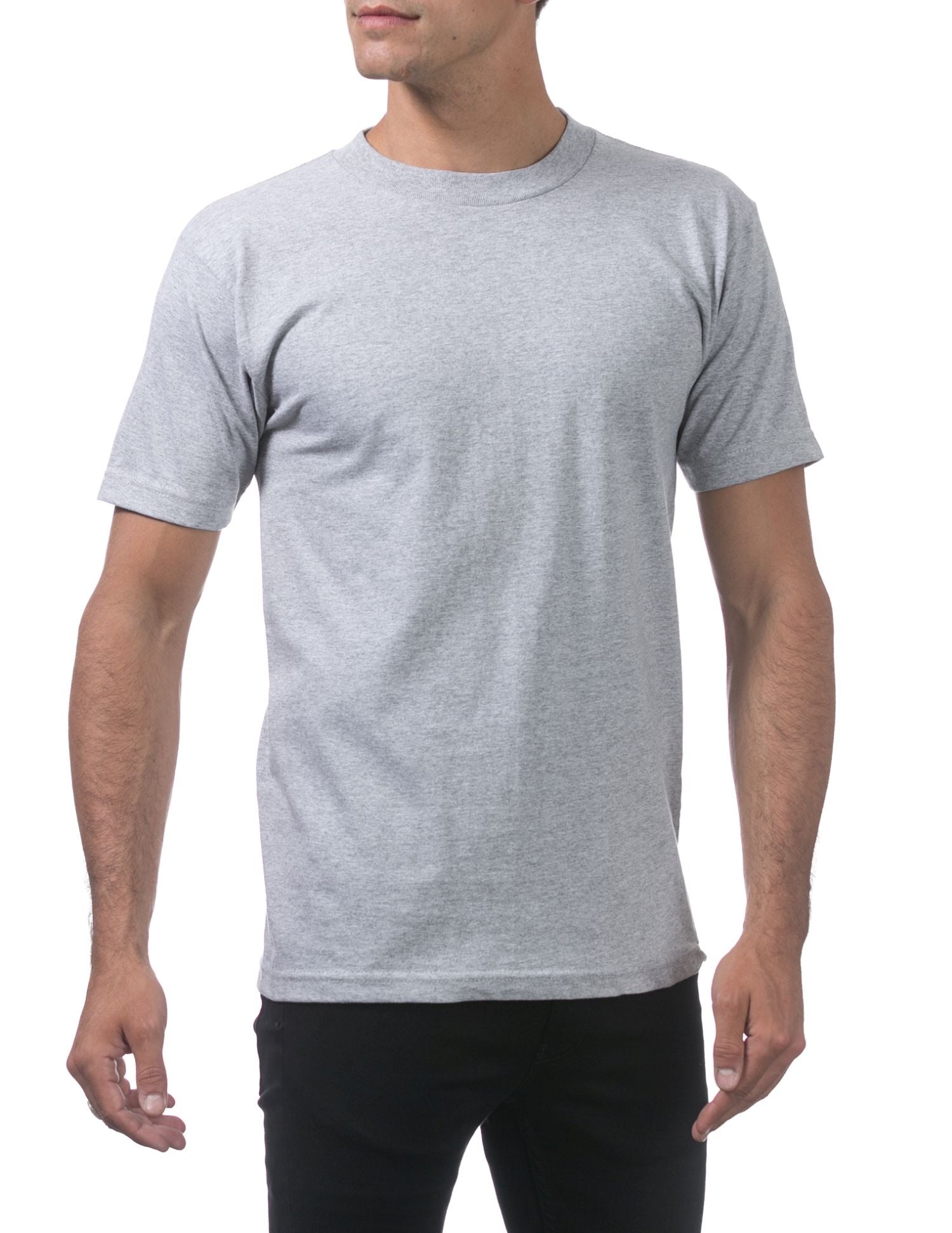 Pro Club Men's Comfort Cotton Short Sleeve T-Shirt - Heather Gray - Medium - Pro-Distributing