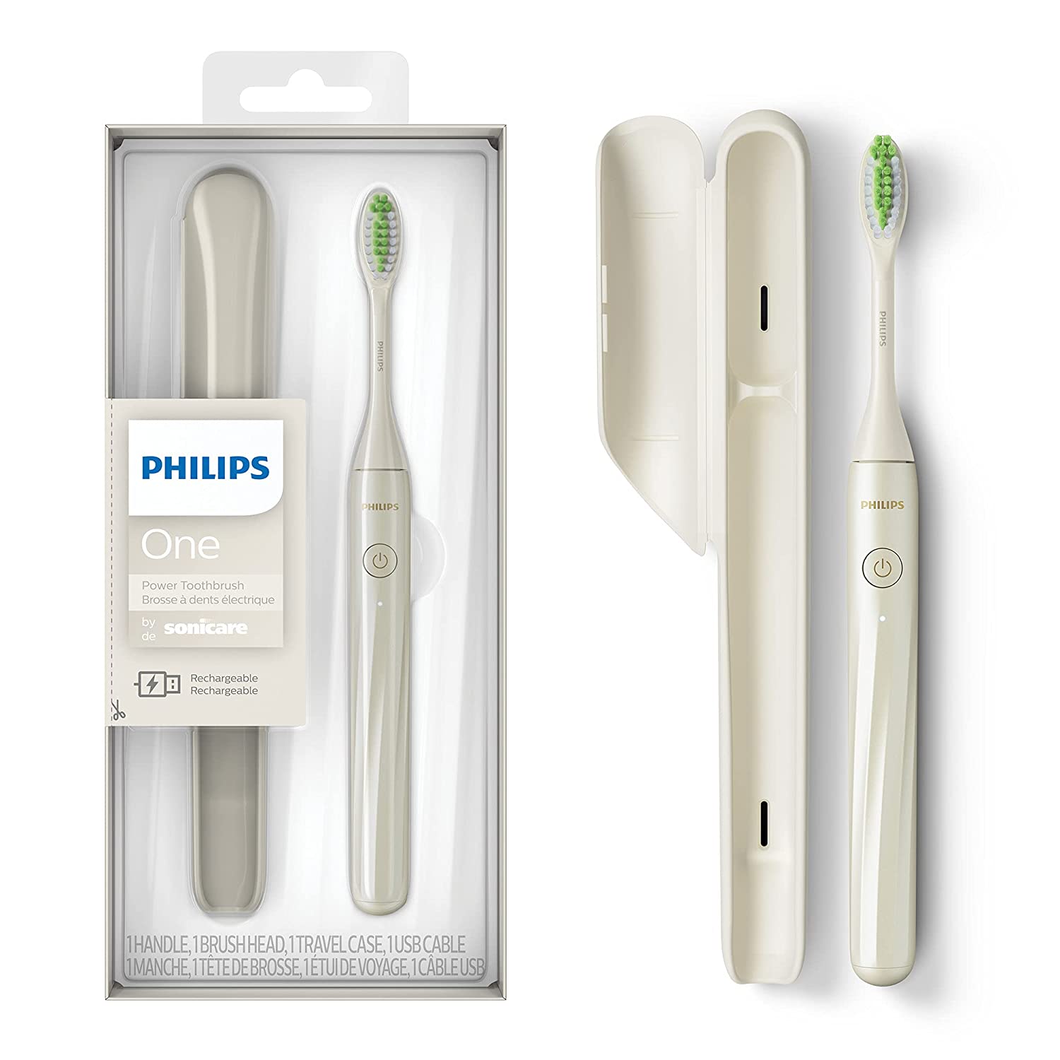 Philips One by Sonicare Rechargeable Electric Toothbrush, Snow, HY1200/07 - Pro-Distributing