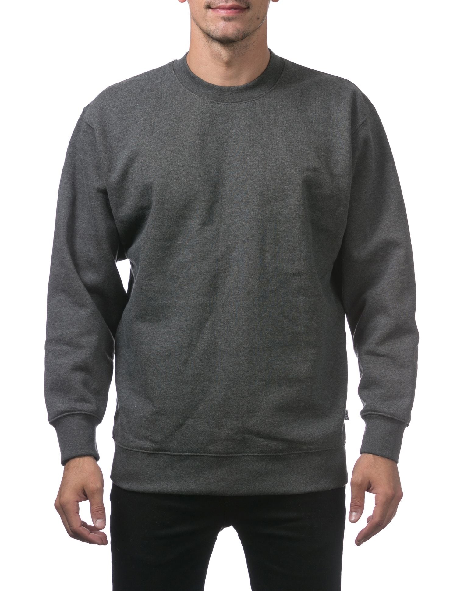 Pro Club Men's Comfort Crew Neck Fleece Pullover Sweater - Charcoal - Large - Pro-Distributing