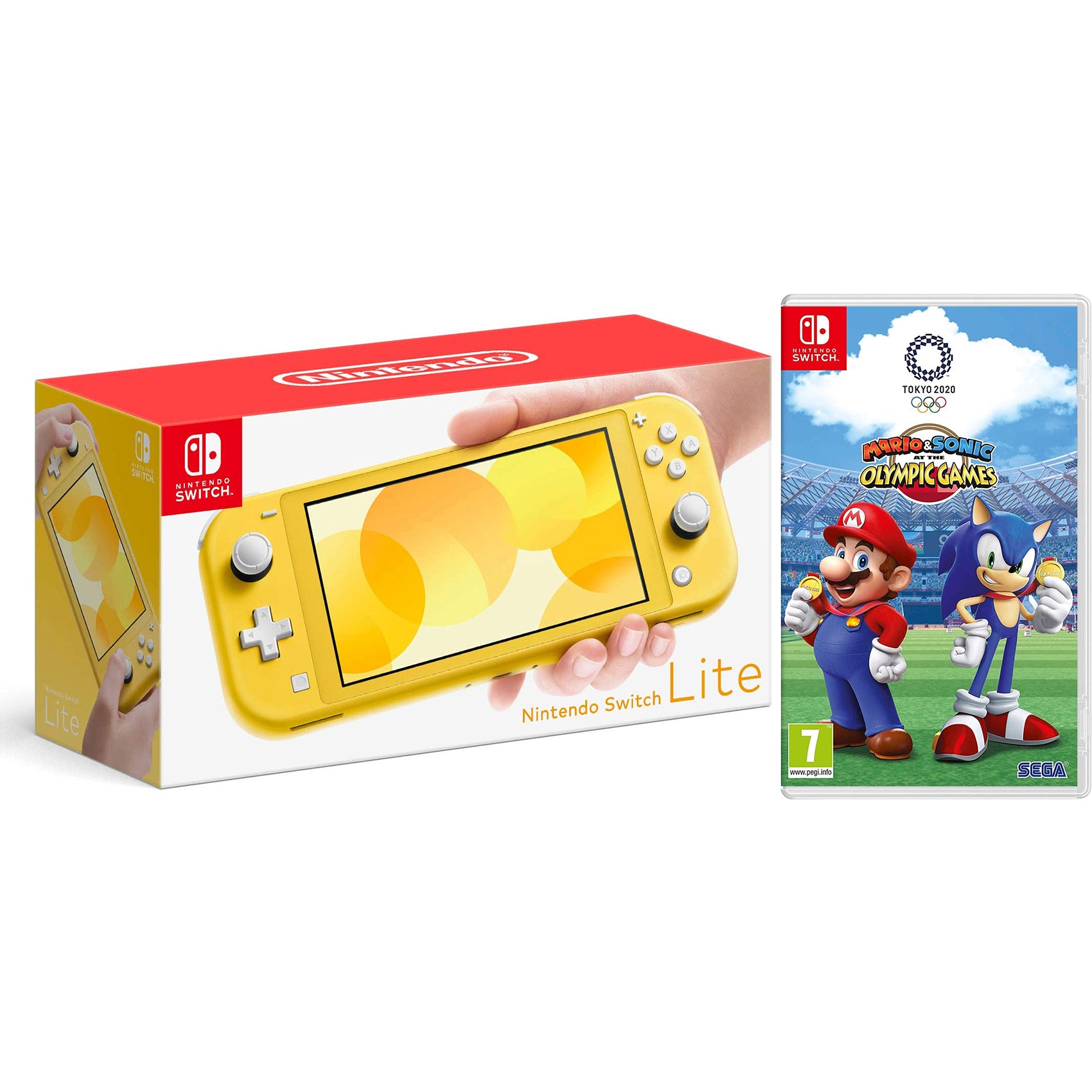 Nintendo Switch Lite 32GB Yellow and Mario & Sonic Olympic Games 2020 Bundle - Pro-Distributing